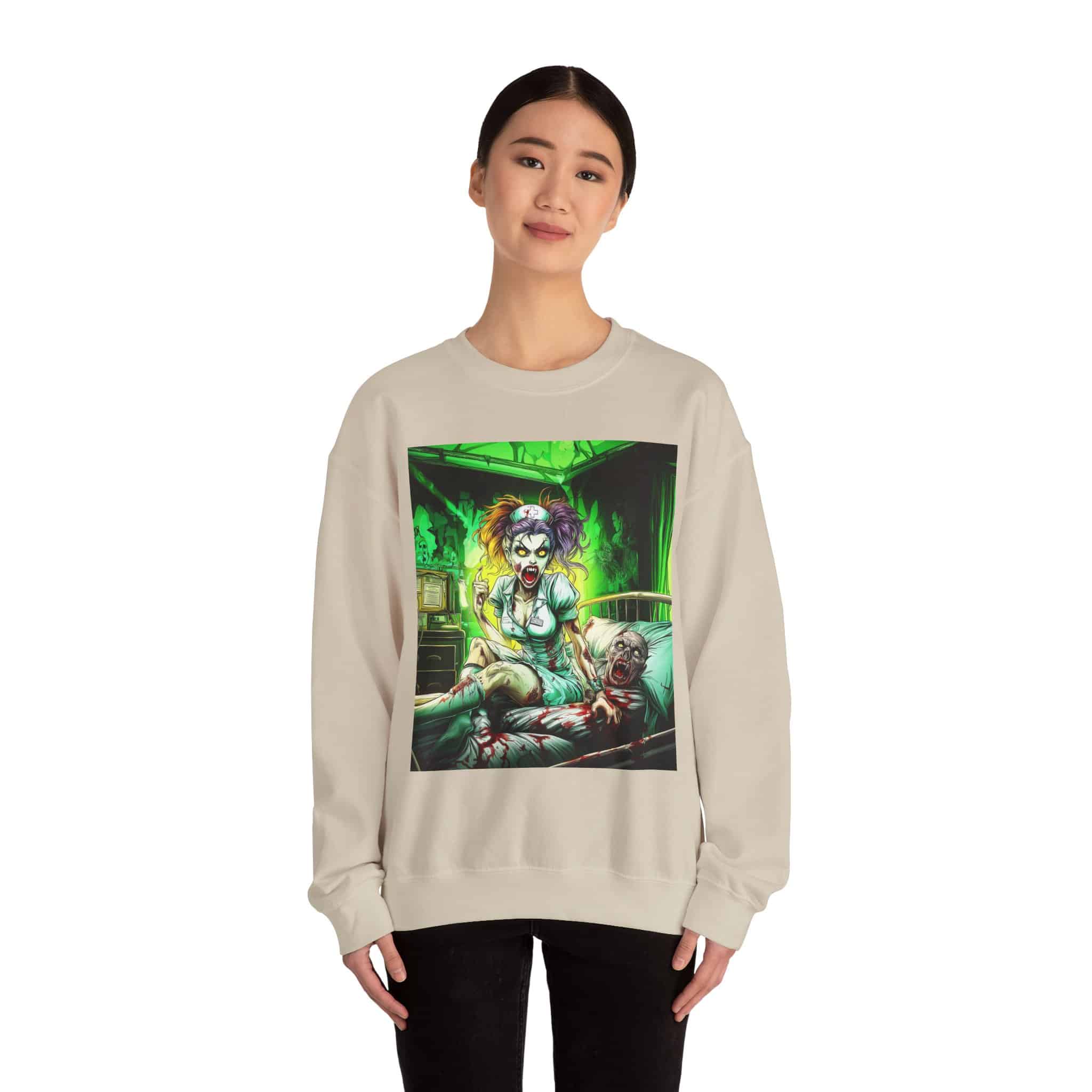 Undead Angels Zombie Nurse Lexi 002 Unisex Heavy Blend™ Crewneck Sweatshirt - Image 12
