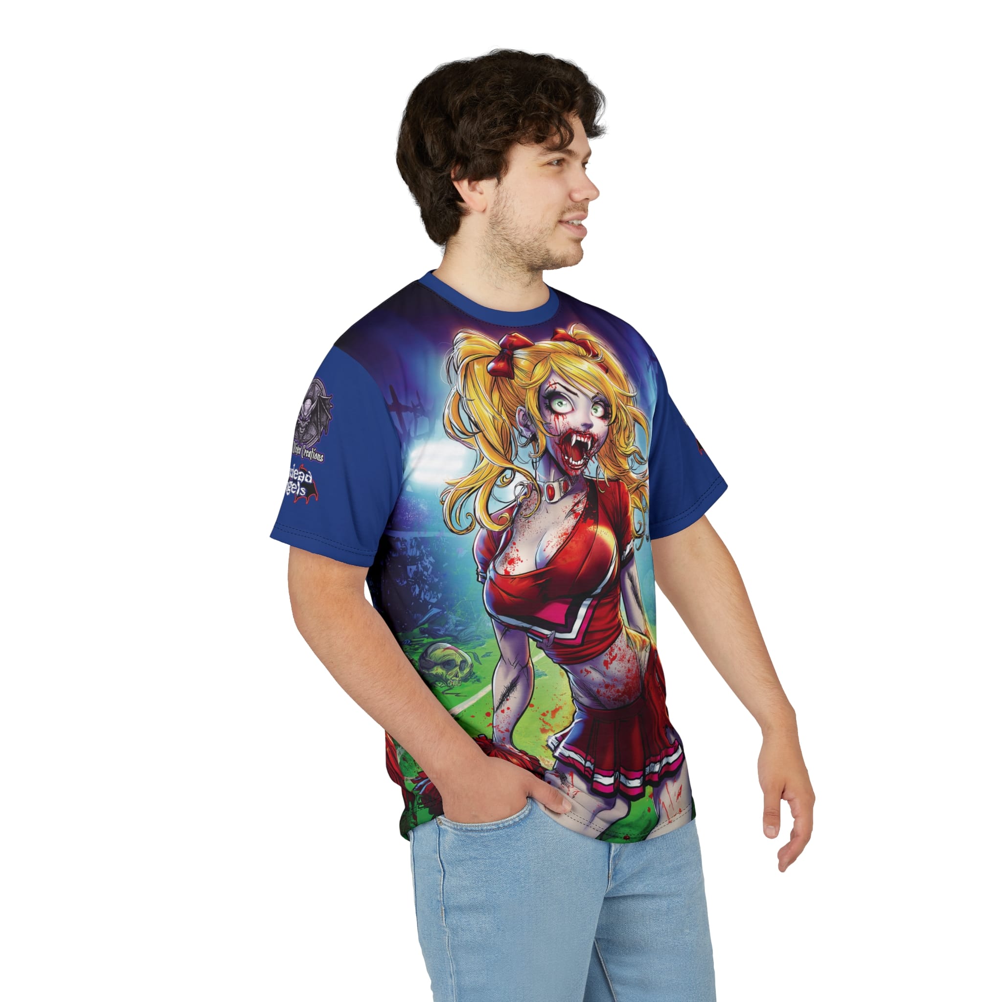 Undead Angels Zombie Cheerleader Buffy Classic Reborn Style IV Unisex Cut & Sew Tee (AOP) - Image 16
