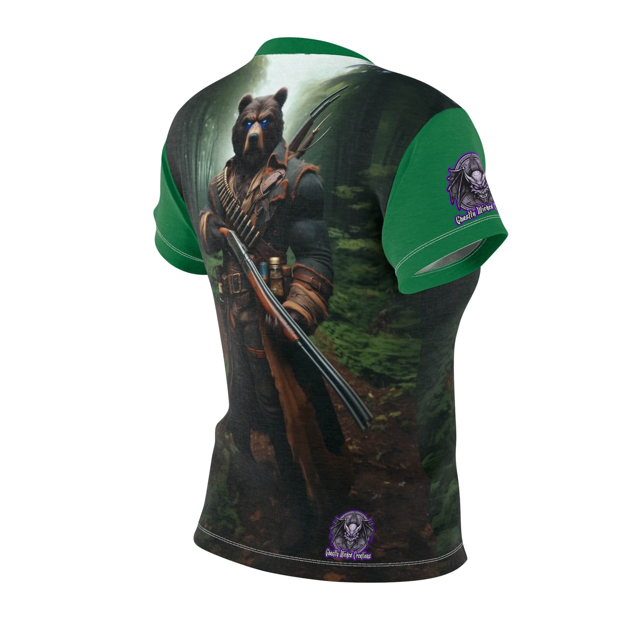 Arm The Animals: Hunter Bear #AA-D-Be001 Women's Cut & Sew Tee (AOP) - Image 9