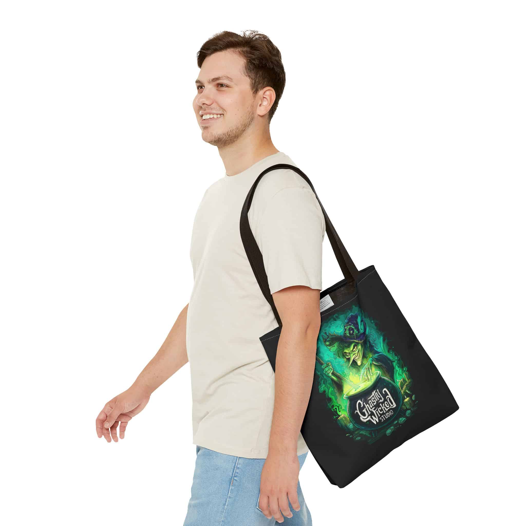Ghastly Wicked Cauldron Witch Tote Bag (AOP) - Image 15