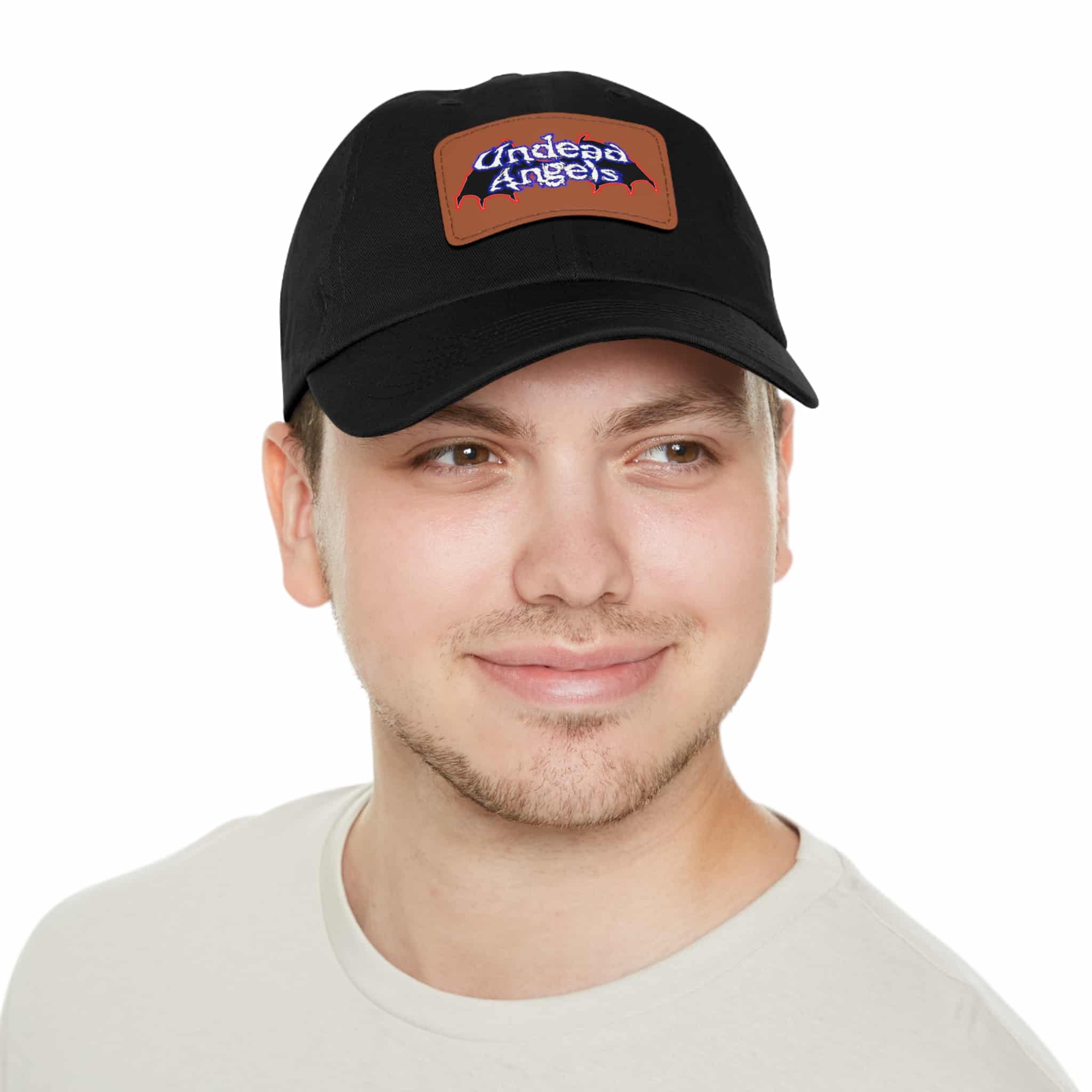 Undead Angels Logo Leather Patch Dad Hat - Casual Style for Music Lovers - Image 5