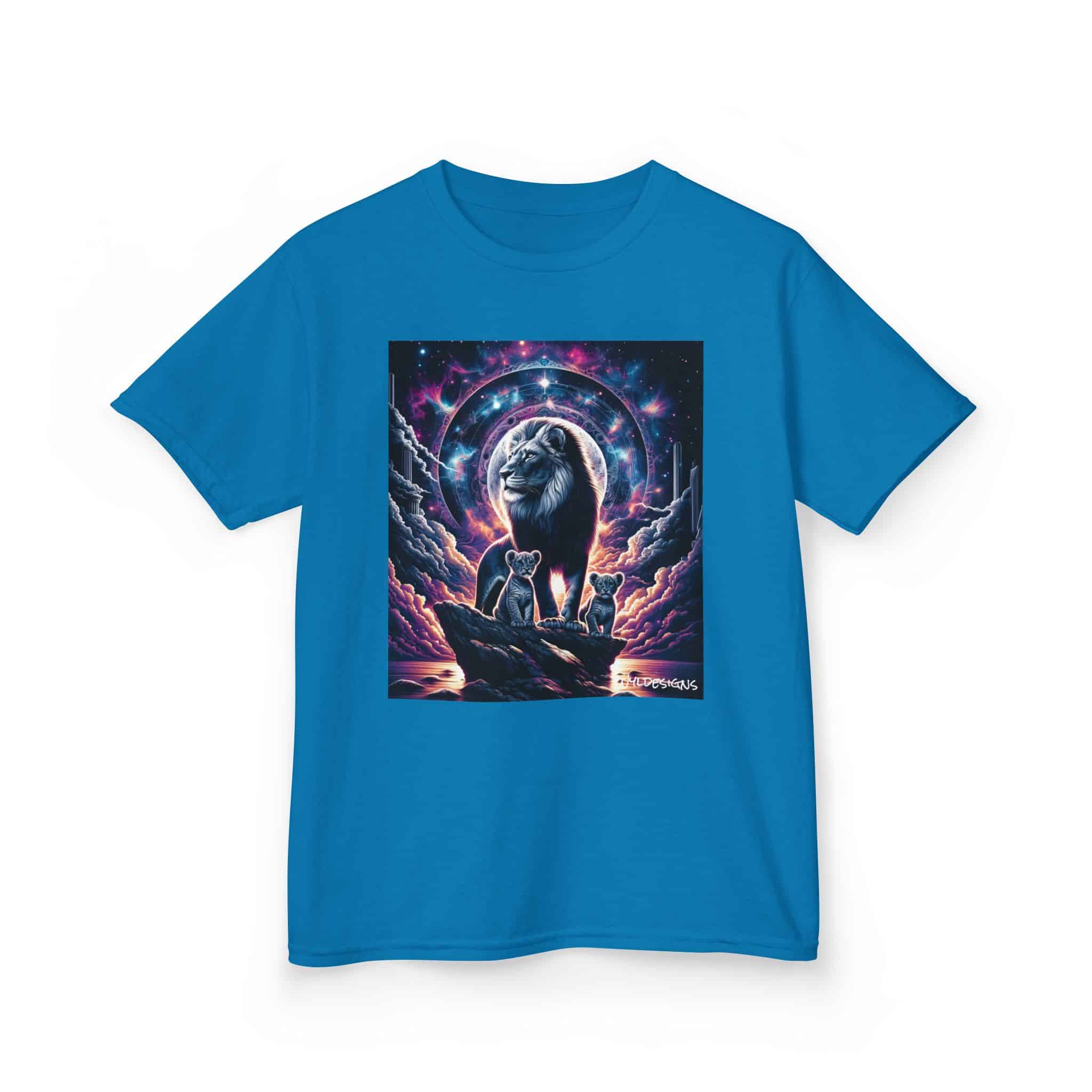 Cosmic Lion Family WD-D006 By Wyldesigns Kids Heavy Cotton™ Tee - Image 7