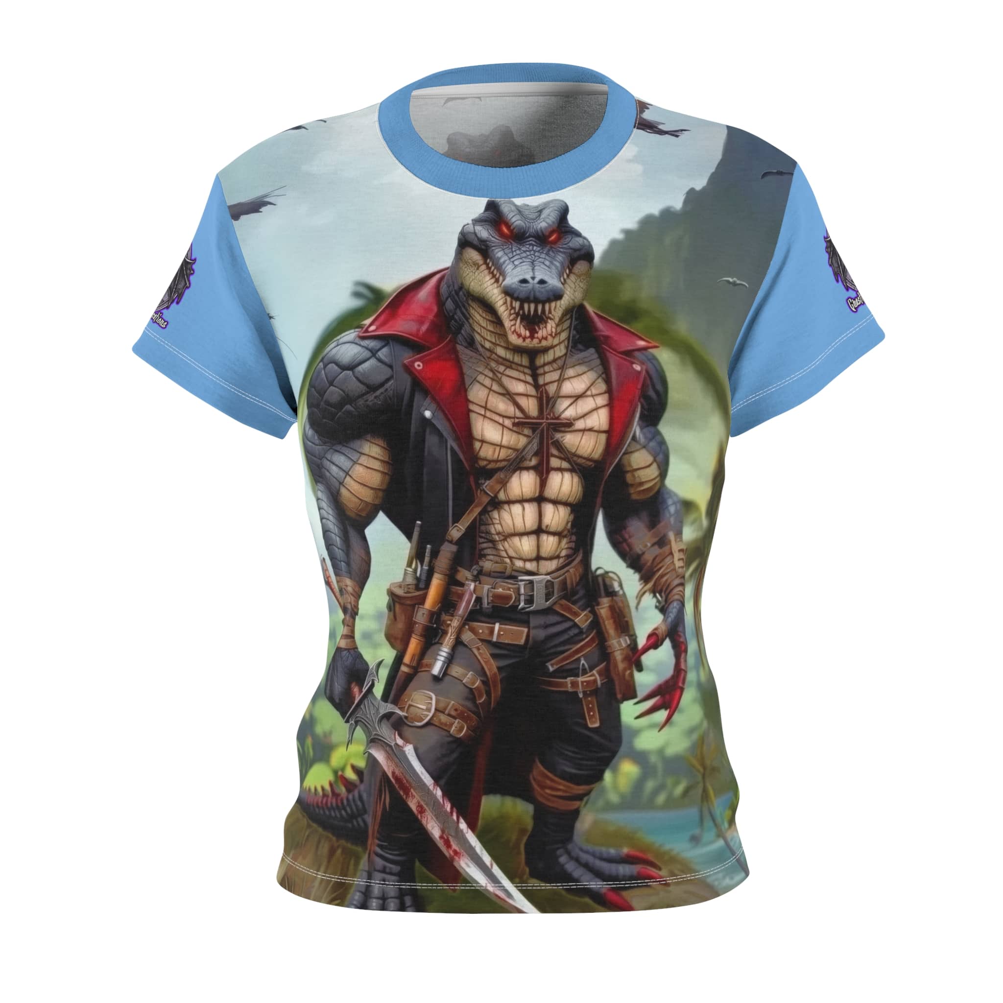 Arm The Animals: Pirate Gator #AA-D-PG003 Women's Cut & Sew Tee (AOP) - Image 7