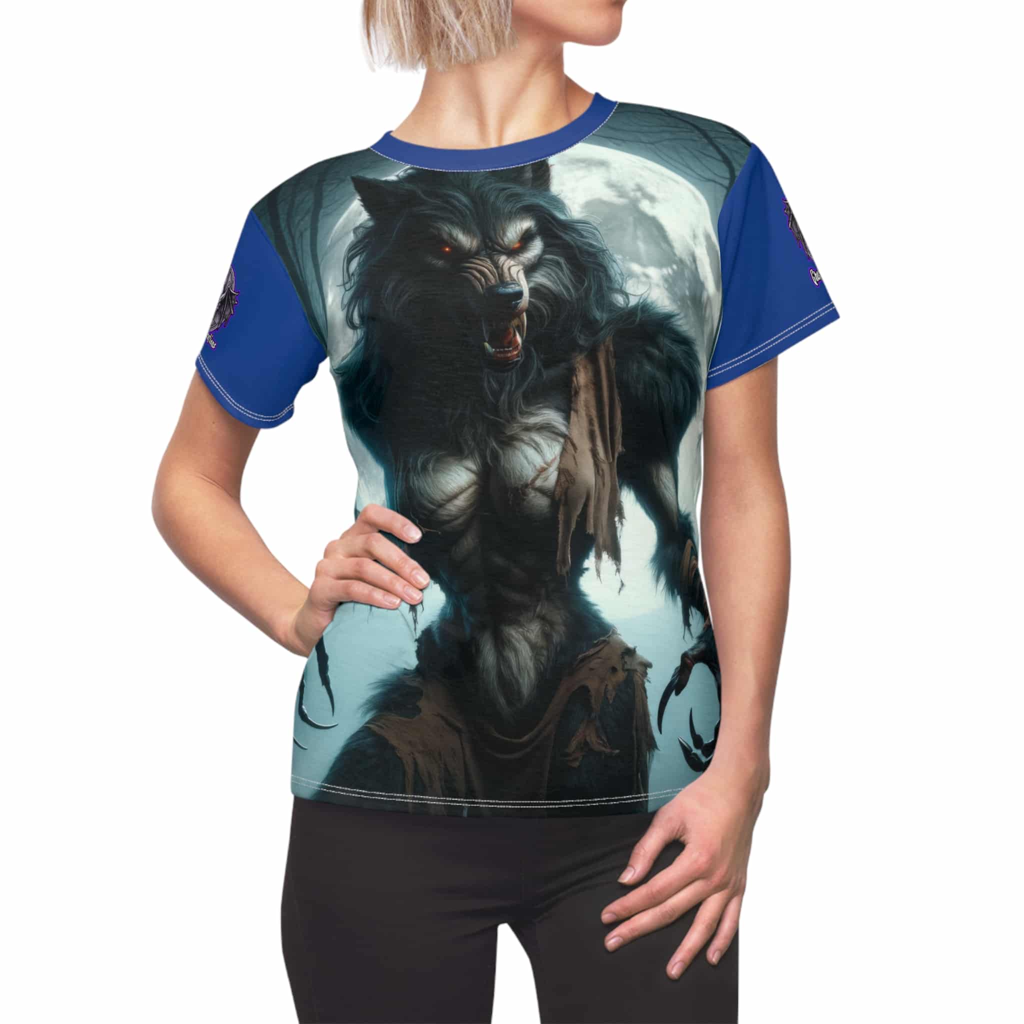 She-Werewolf Full Moon #ML-D-WW01 Women's Cut & Sew Tee (AOP) - Image 10