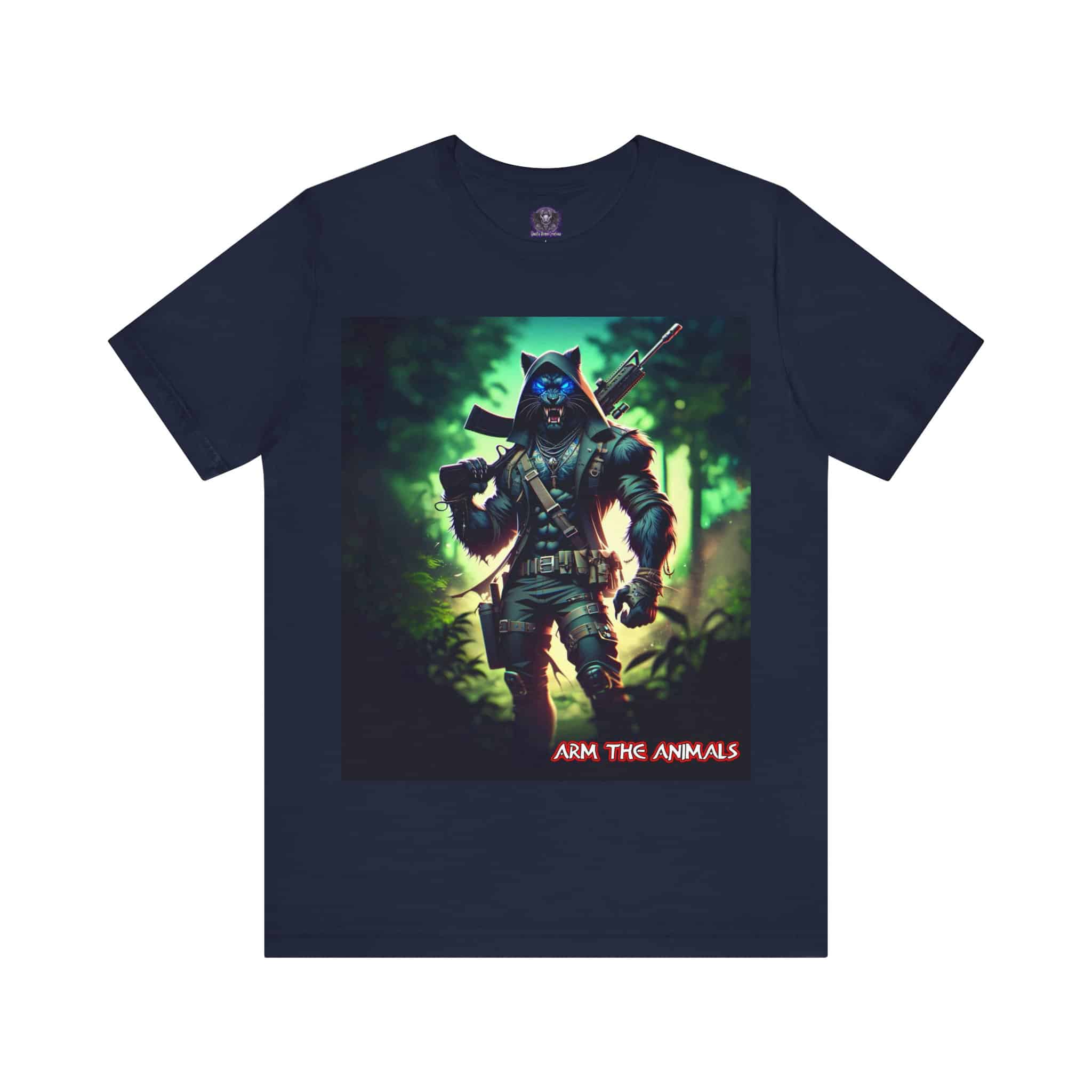 Arm The Animals: Black Leopard Panther #AA-D-BP001 Unisex Jersey Short Sleeve Tee - Image 11