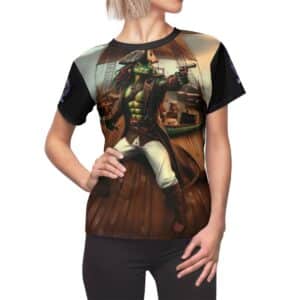 Arm The Animals: Pirate Gator #AA-D-PG002a Women's Cut & Sew Tee (AOP)