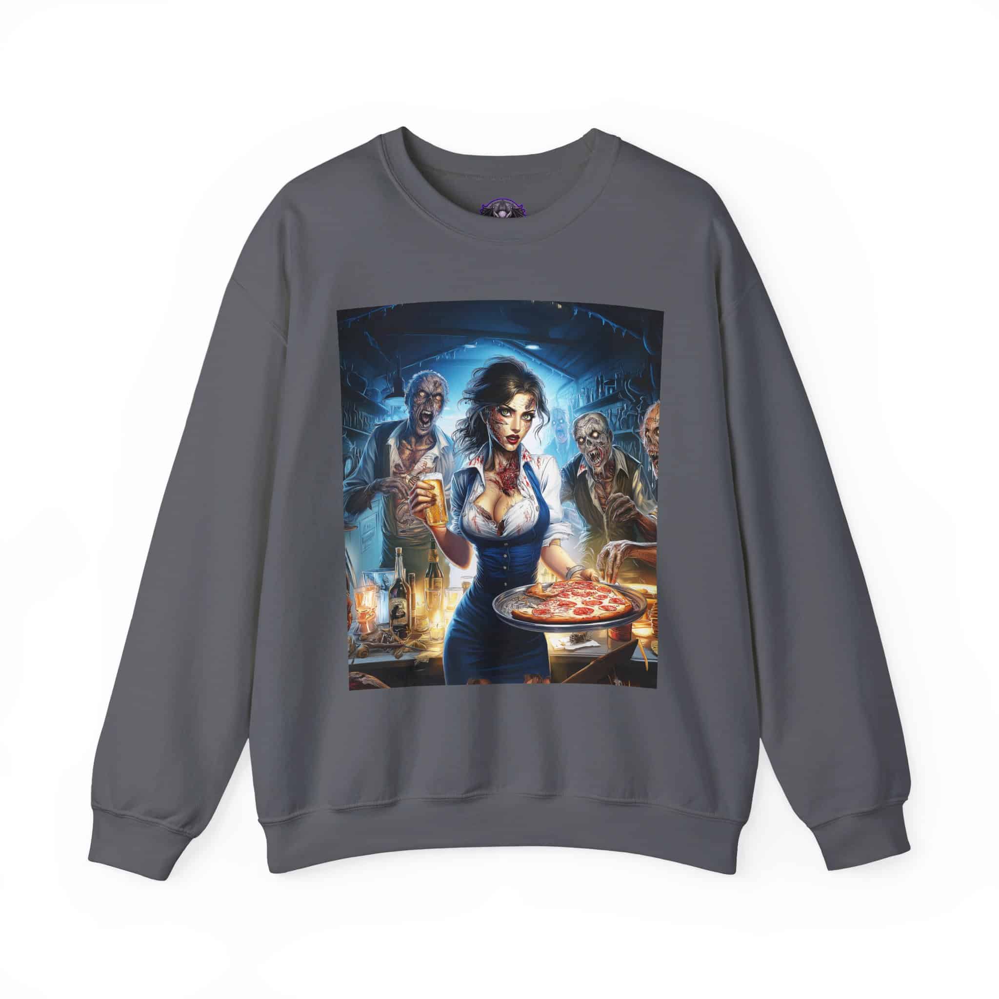 Zombies In Everyday Life Waitress 2025-04 Unisex Heavy Blend™ Crewneck Sweatshirt - Image 41