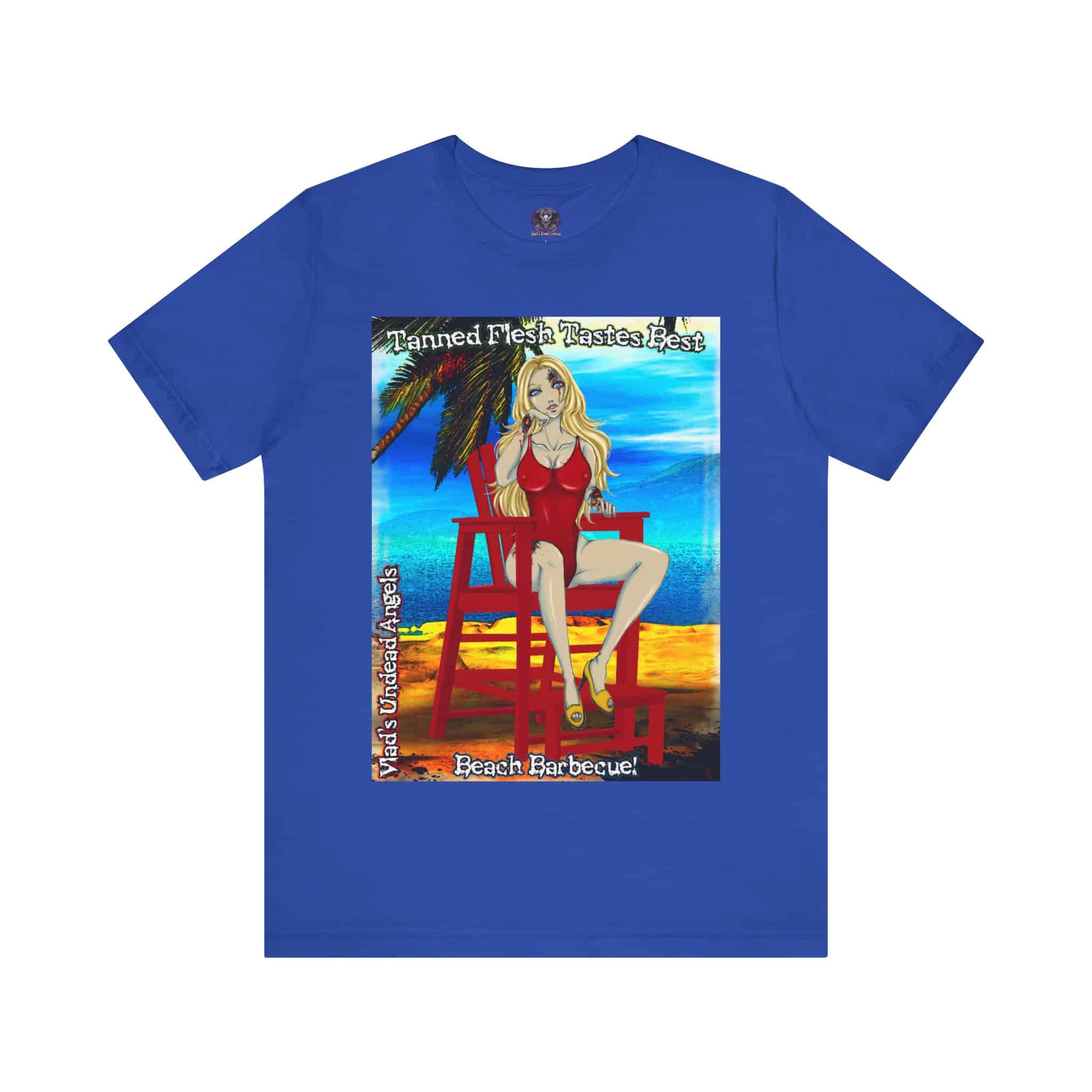Shay Undead Angel Zombie Lifeguard - Classic Art w/Text F1 Unisex Jersey Short Sleeve Tee - Image 39