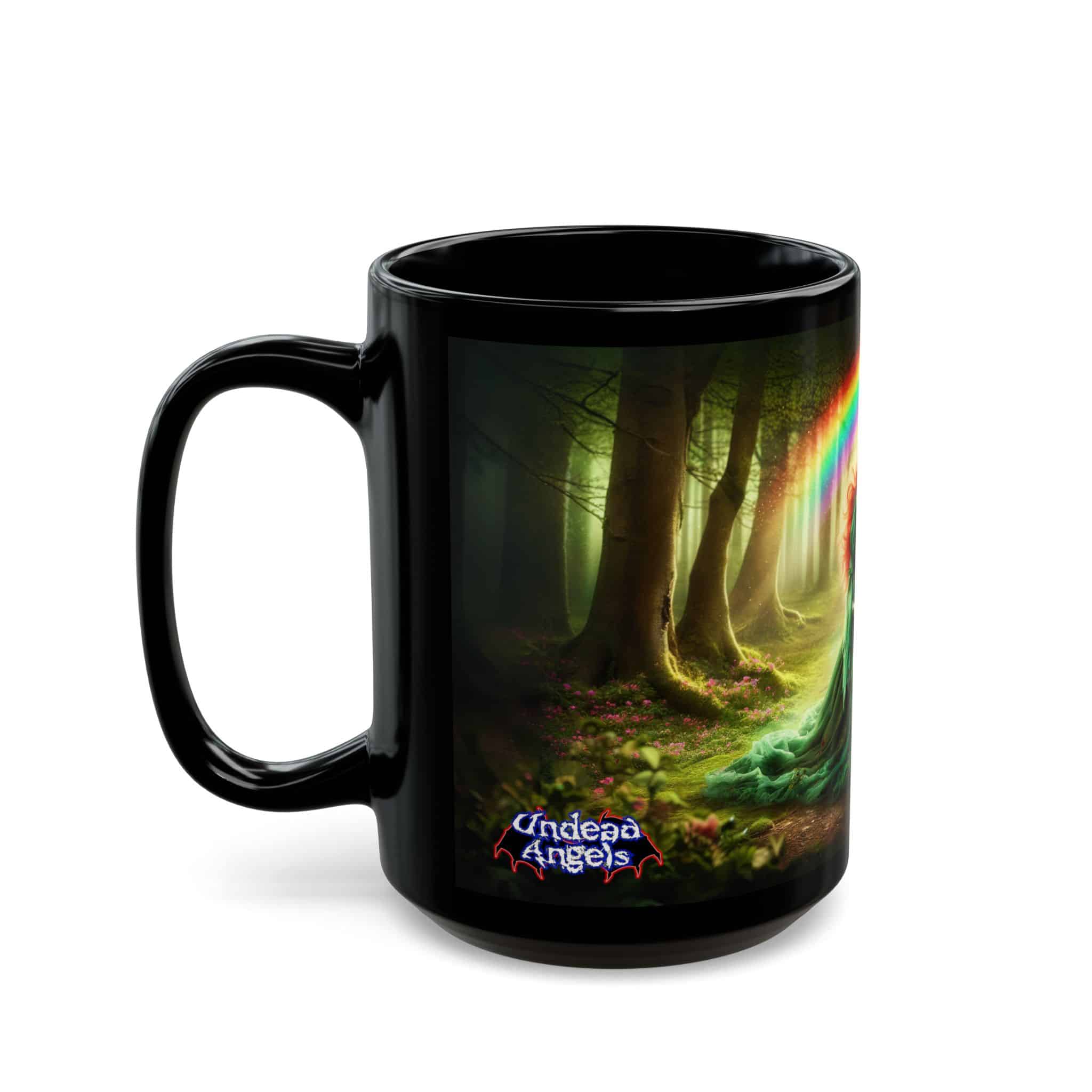 Fiona Undead Angel Leprechaun Queen #DFZ-007B Black Mug (11oz, 15oz) - Image 7