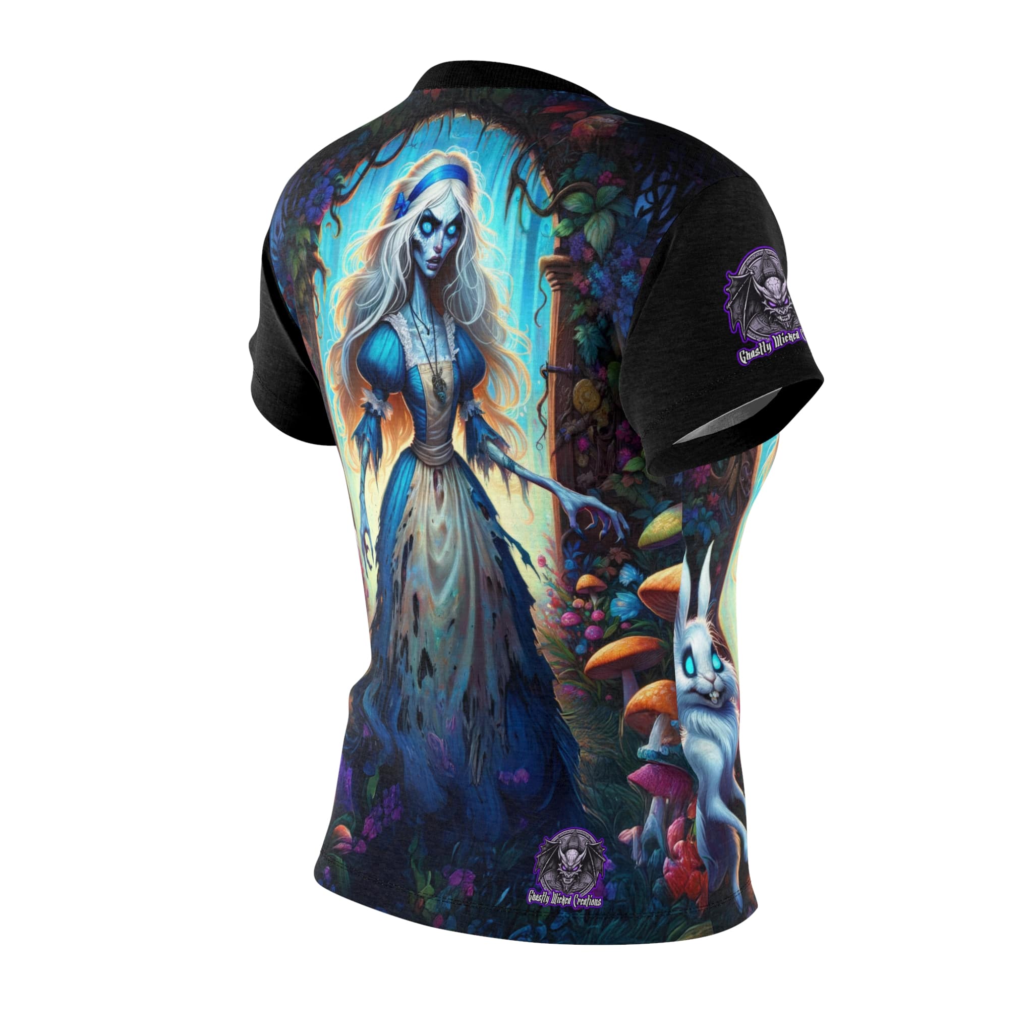 Undead Alice & White Rabbit Zombie #WT-D-A03 Women's Cut & Sew Tee (AOP) - Image 4
