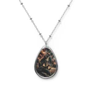 Lioness & Cubs WD-D010 By Wyldesigns Oval Necklace