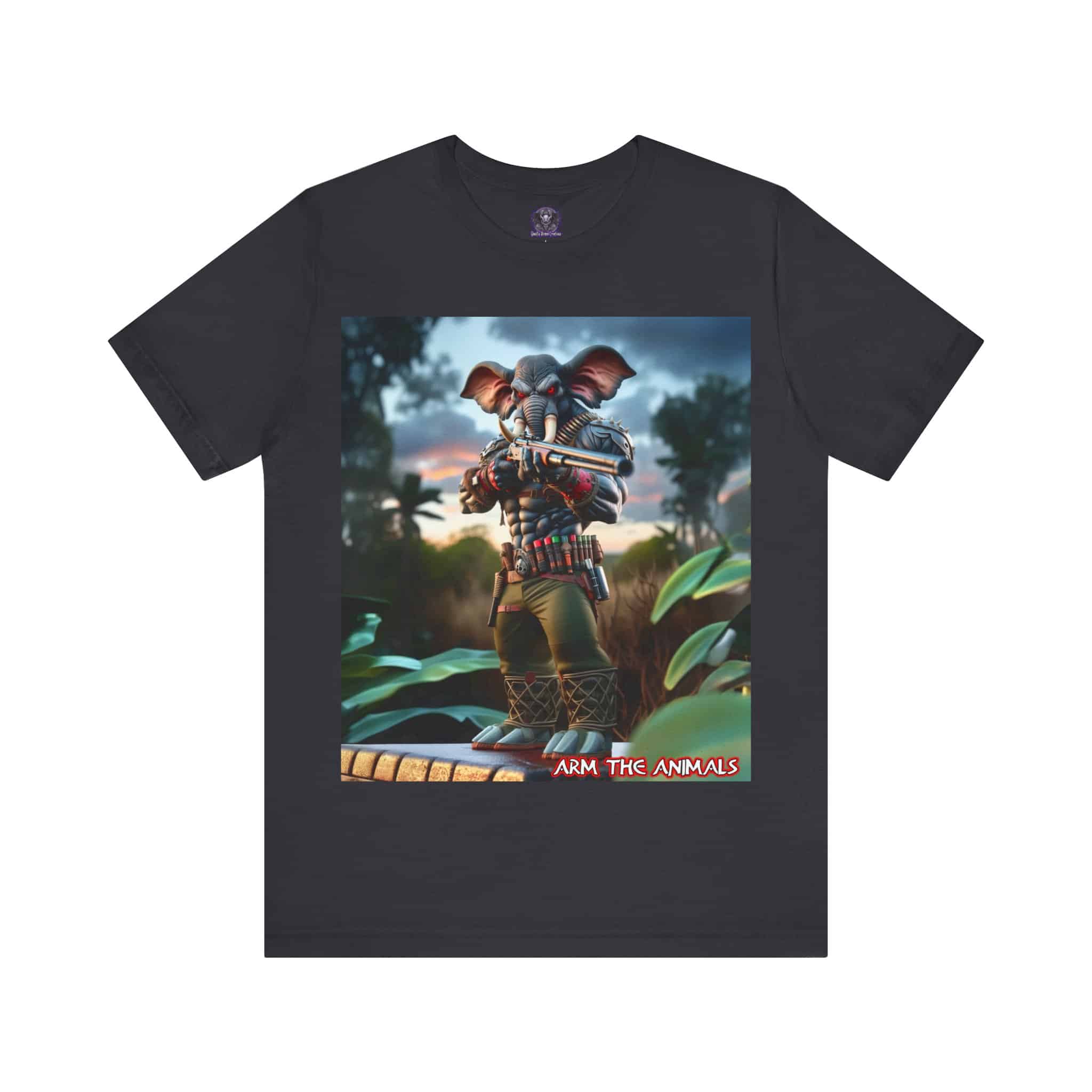 Arm The Animals: Bounty Hunter Elephant #AA-D-El002 Unisex Jersey Short Sleeve Tee - Image 6