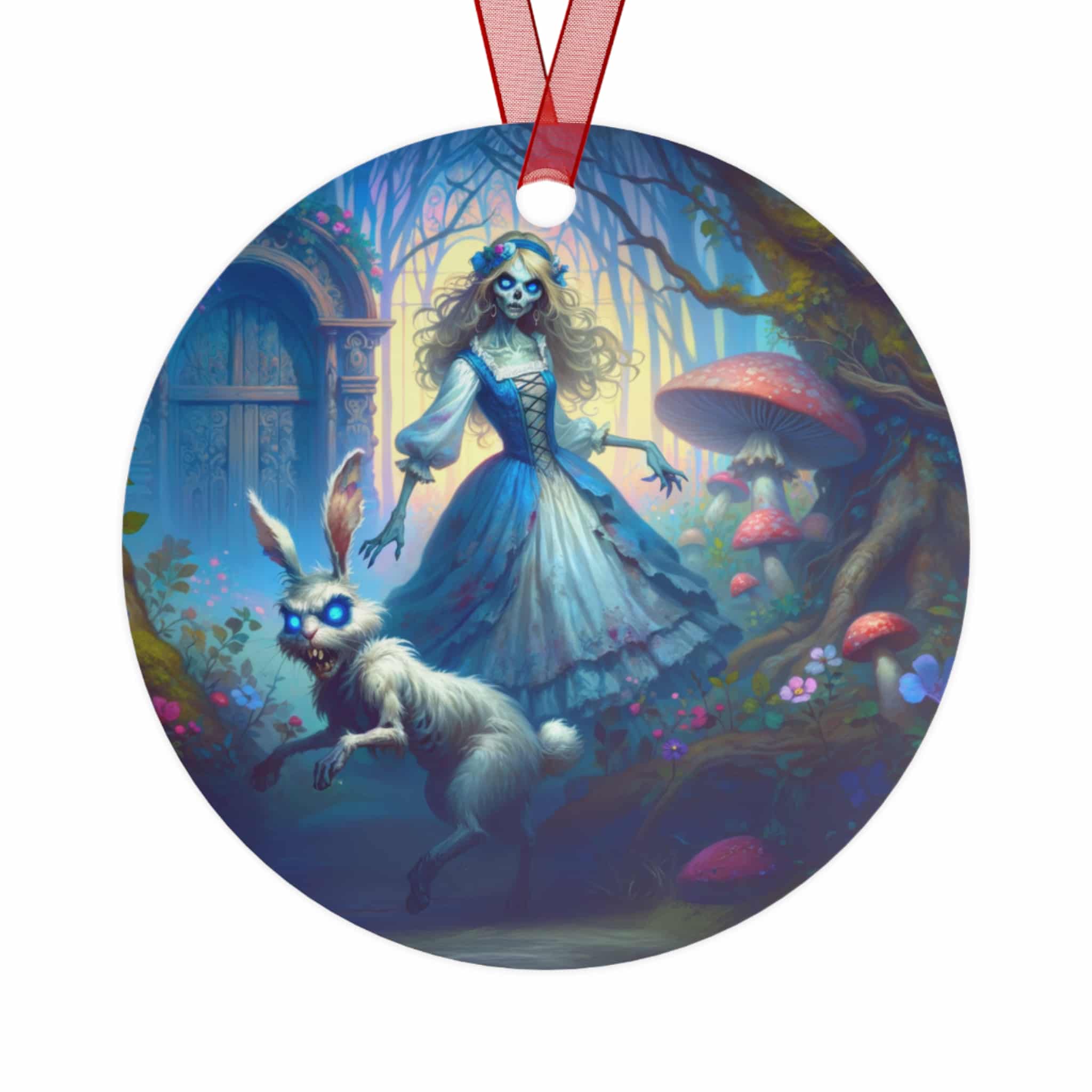 Undead Alice & White Rabbit Zombie #WT-D-A04 Metal Ornaments - Image 2