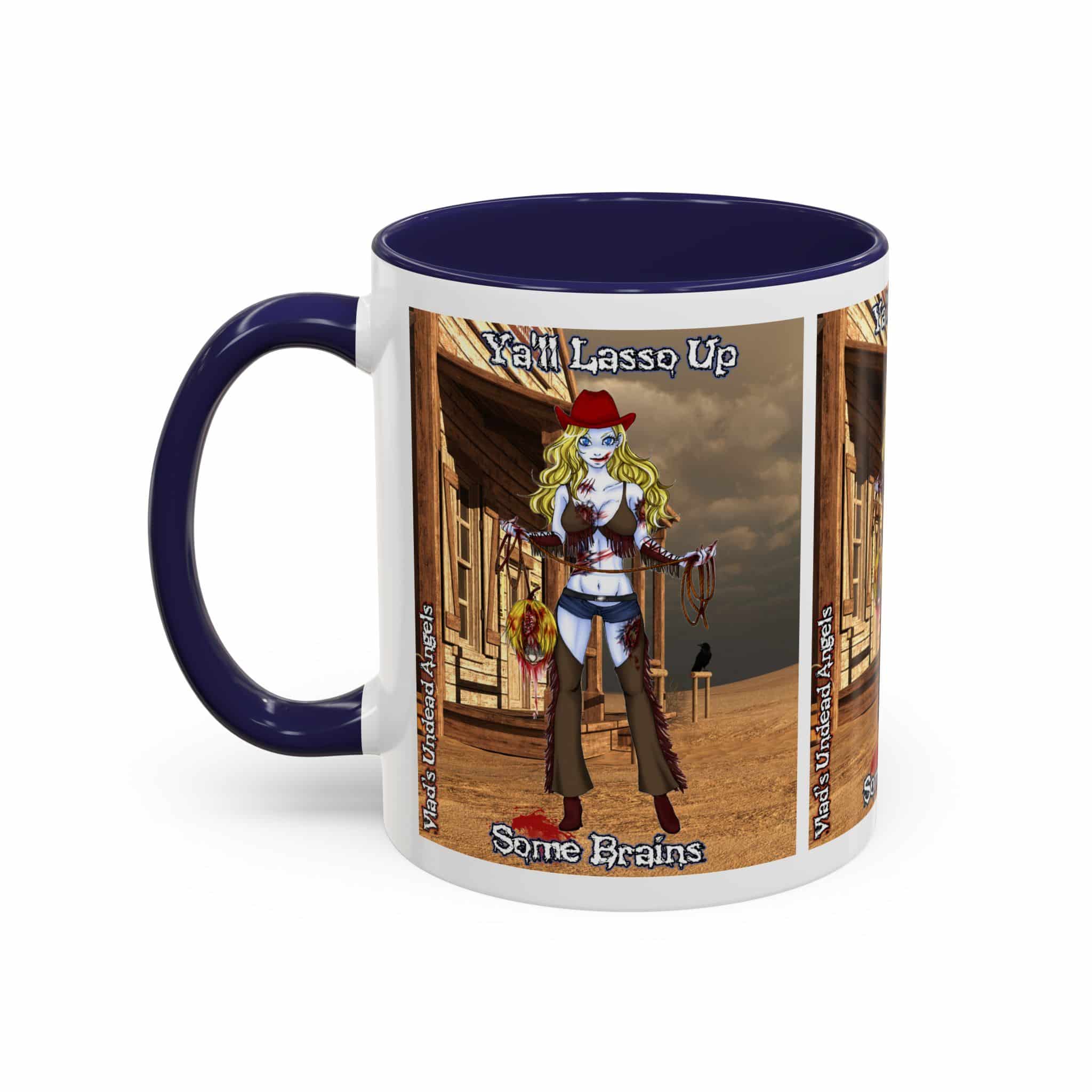 Cassidy Undead Angel Cowgirl – Classic Art w/Text Accent Coffee Mug (11, 15oz) - Image 7