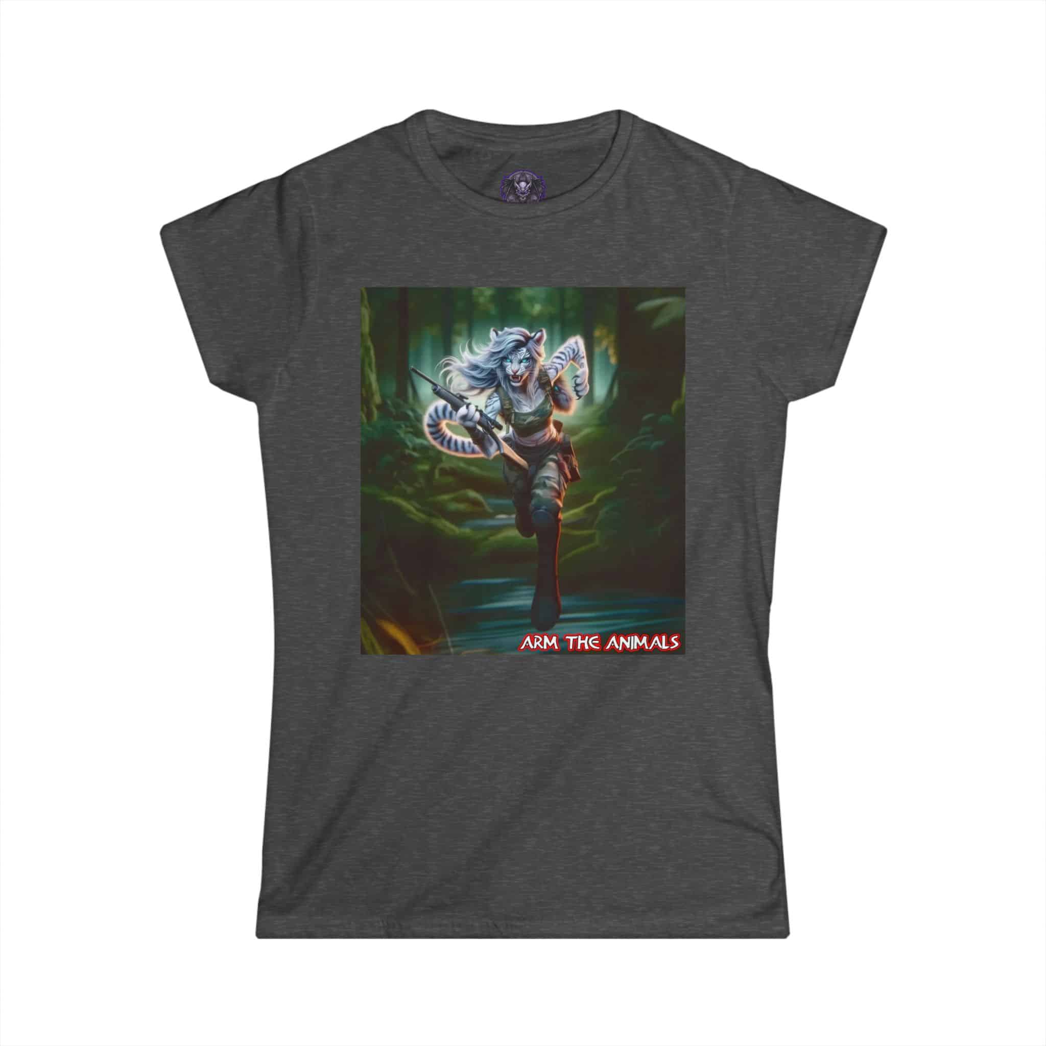 Arm The Animals: Commando Tigress #AA-D-WT004 Women's Softstyle Tee - Image 16