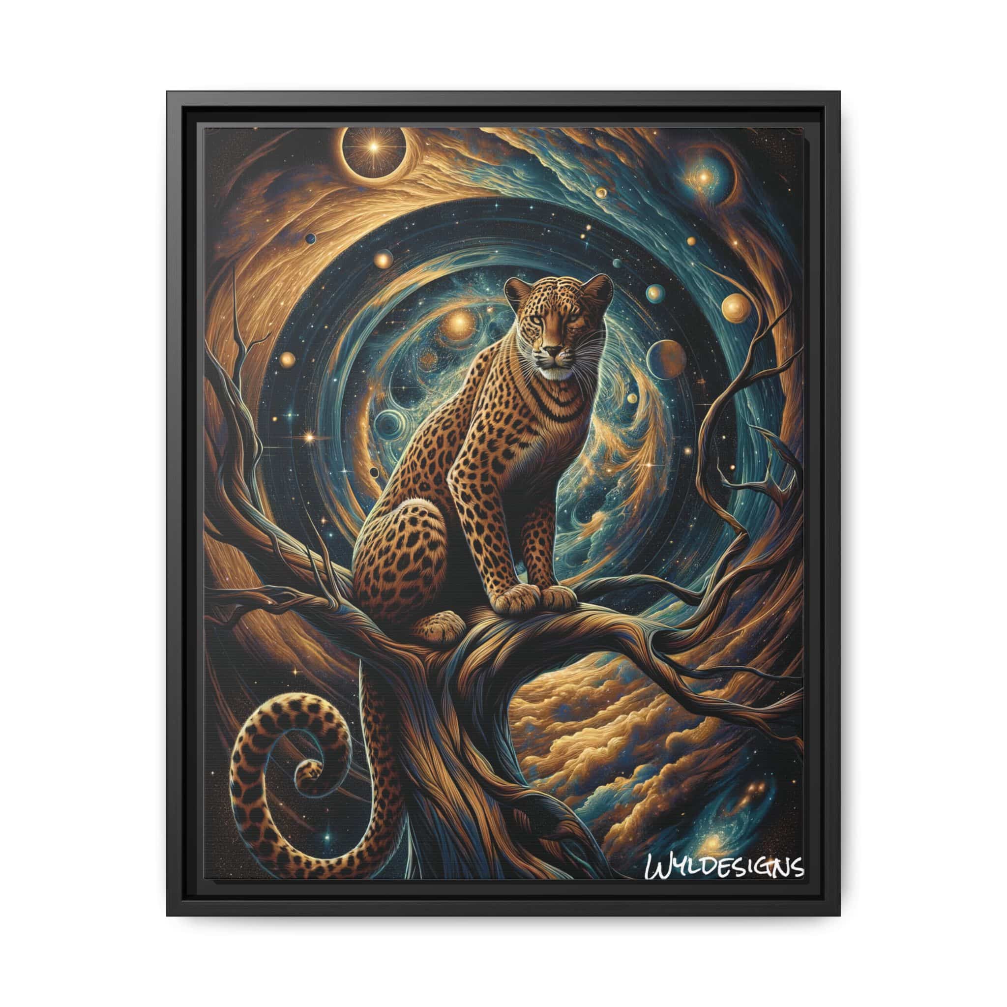 Cosmic Leopard WD-D013 By Wyldesigns Matte Canvas, Black Frame - Image 4