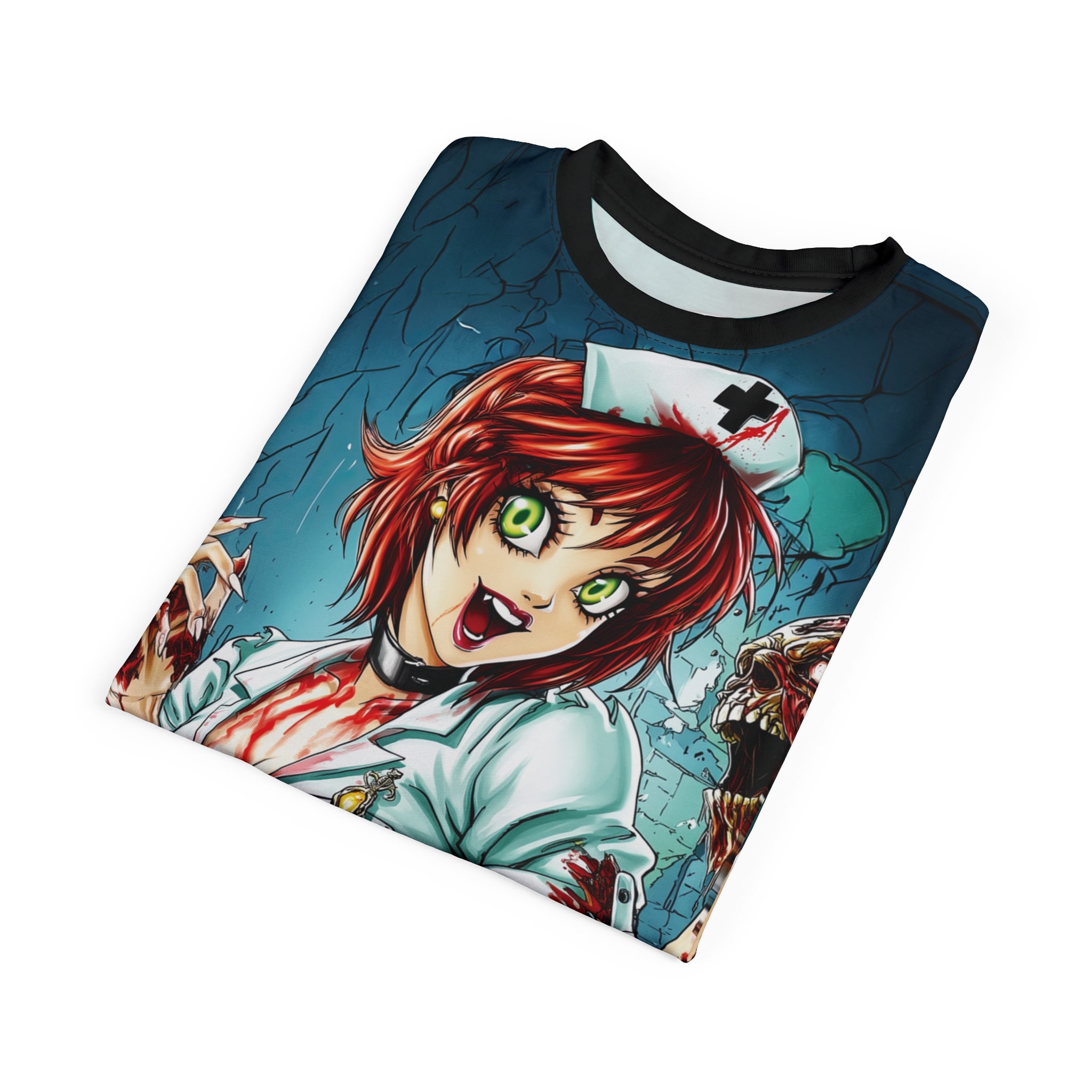 Undead Angels Zombie Nurse Abigail Classic Reborn Style II-DS Unisex Cut & Sew Tee (AOP) - Image 20