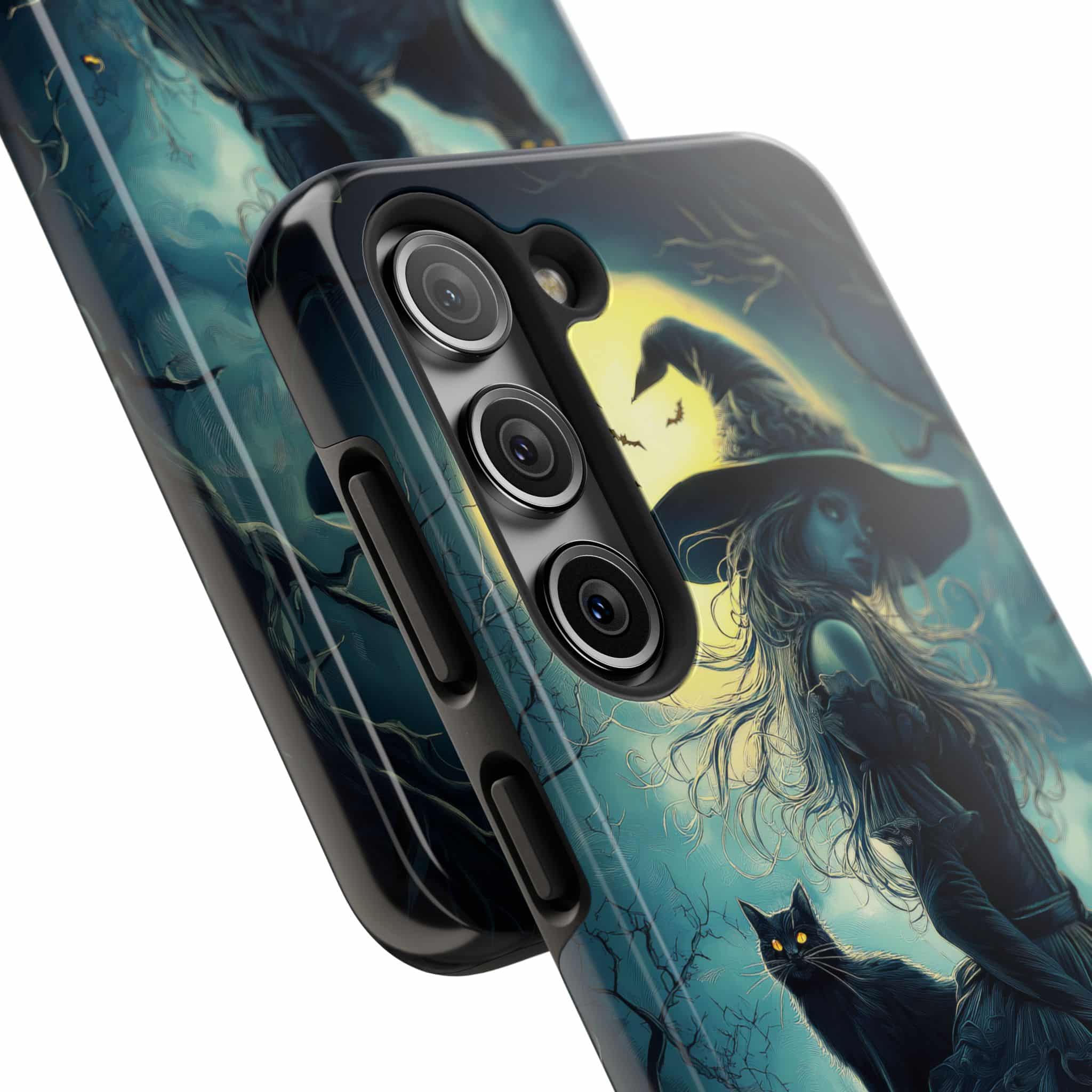 Witch With Black Cat By Moonlight #MJ-W001 Samsung S21, S22, S23, & S24 Tough Phone Cases - Image 6