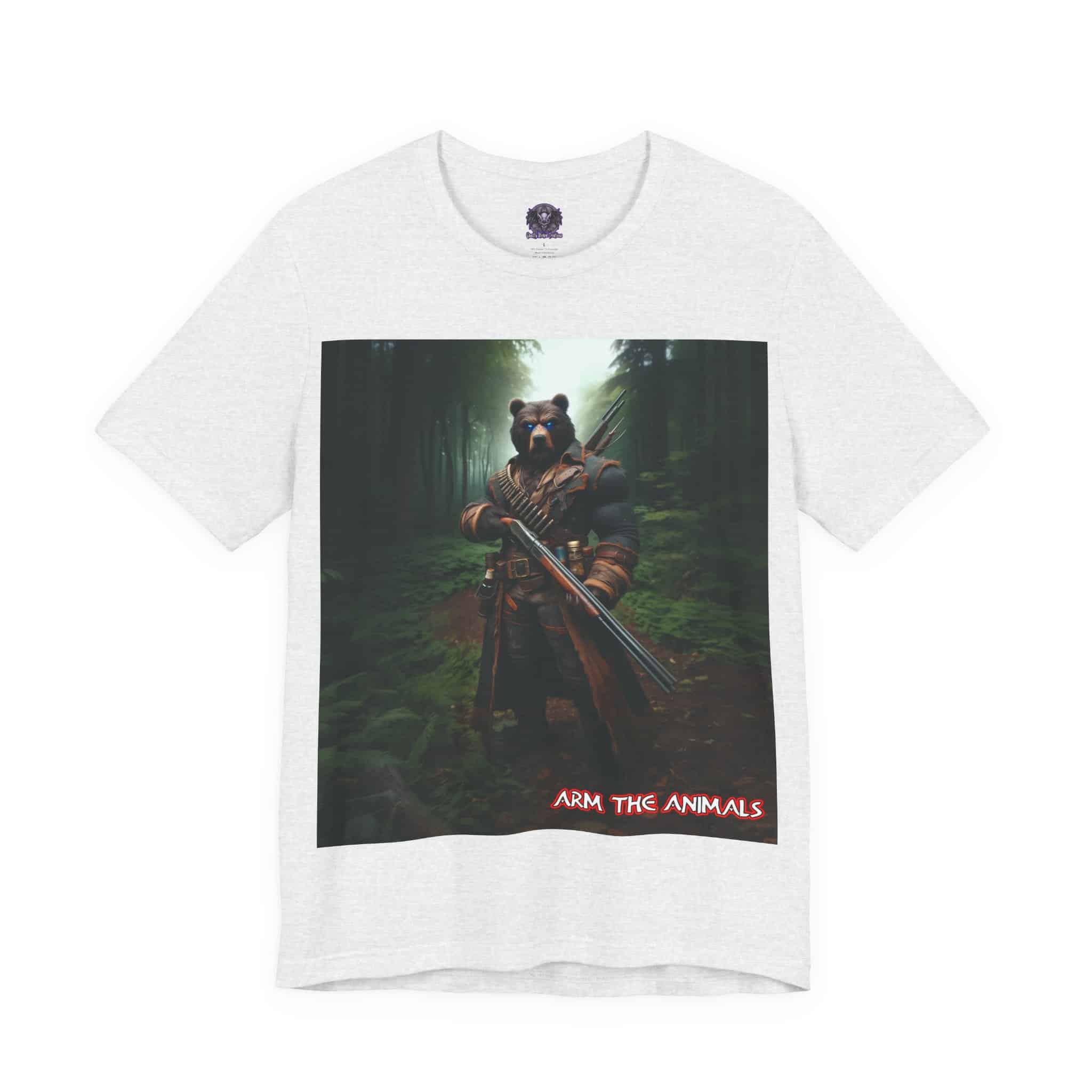 Arm The Animals: Hunter Bear #AA-D-Be001 Unisex Jersey Short Sleeve Tee - Image 38