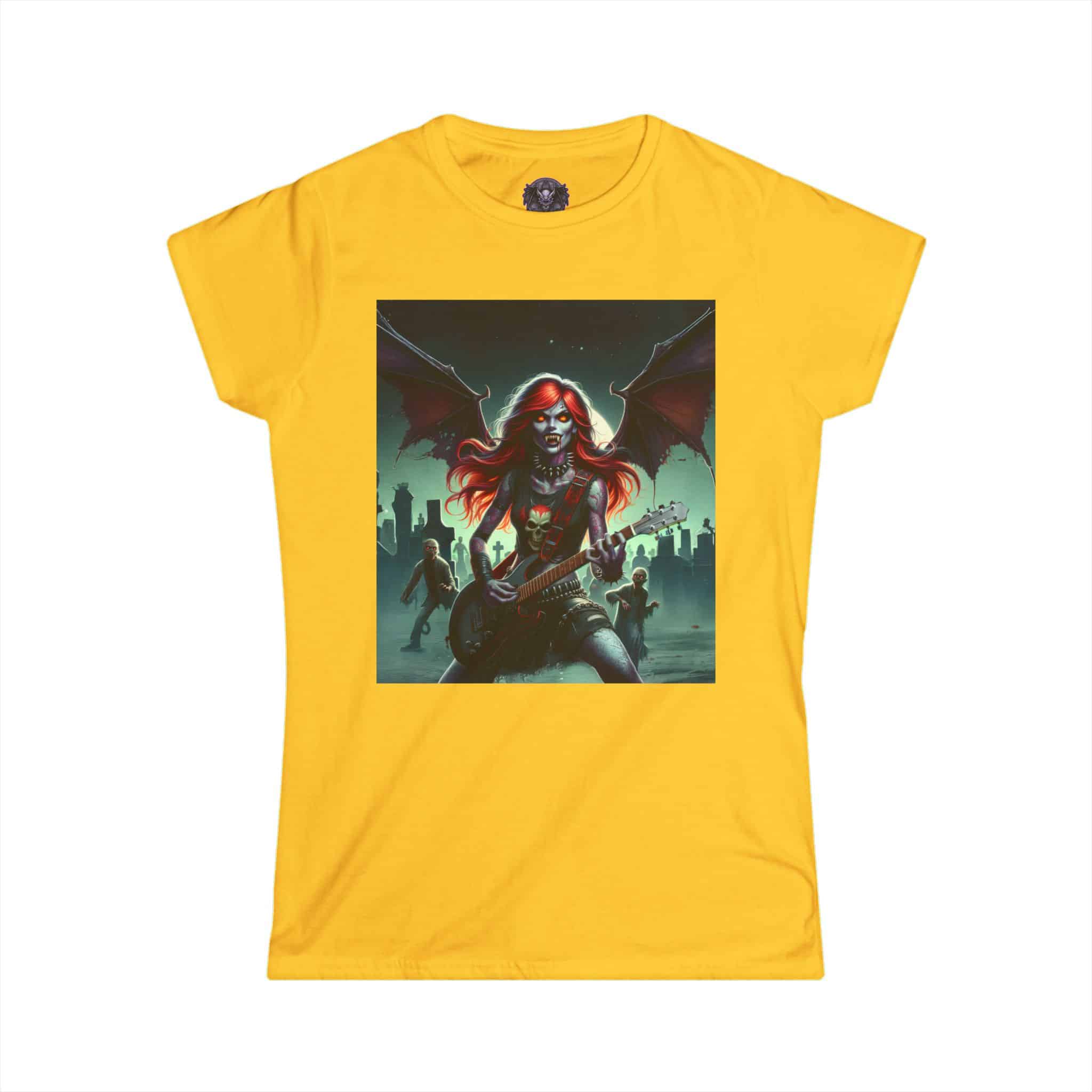 Monster Mosh Undead Angels Guitarist MM-D-UA-C01 Women's Softstyle Tee - Image 7