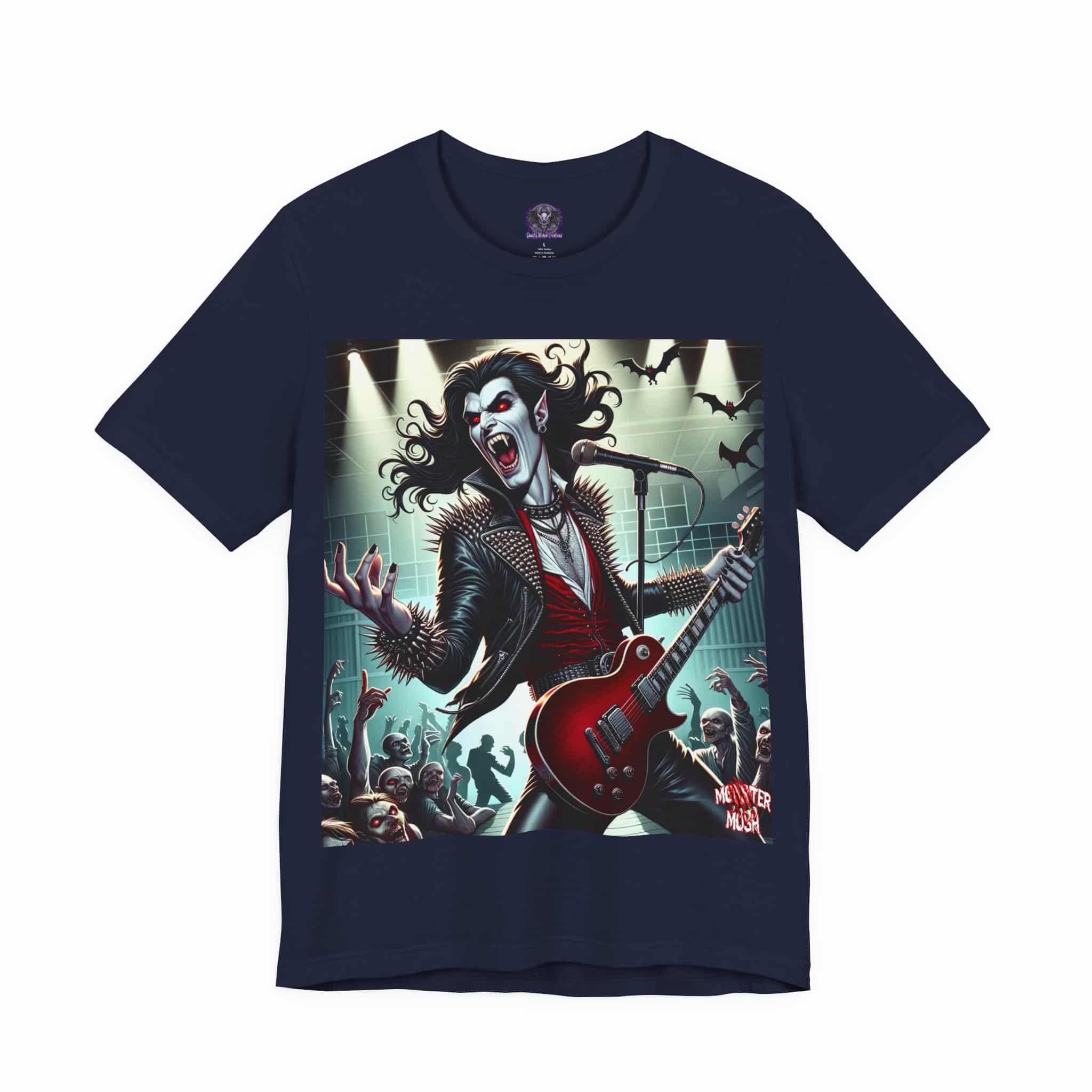 Monster Mosh 2024 Tour Drac On Guitar MM-D009 Jersey Short Sleeve Tee - Image 15