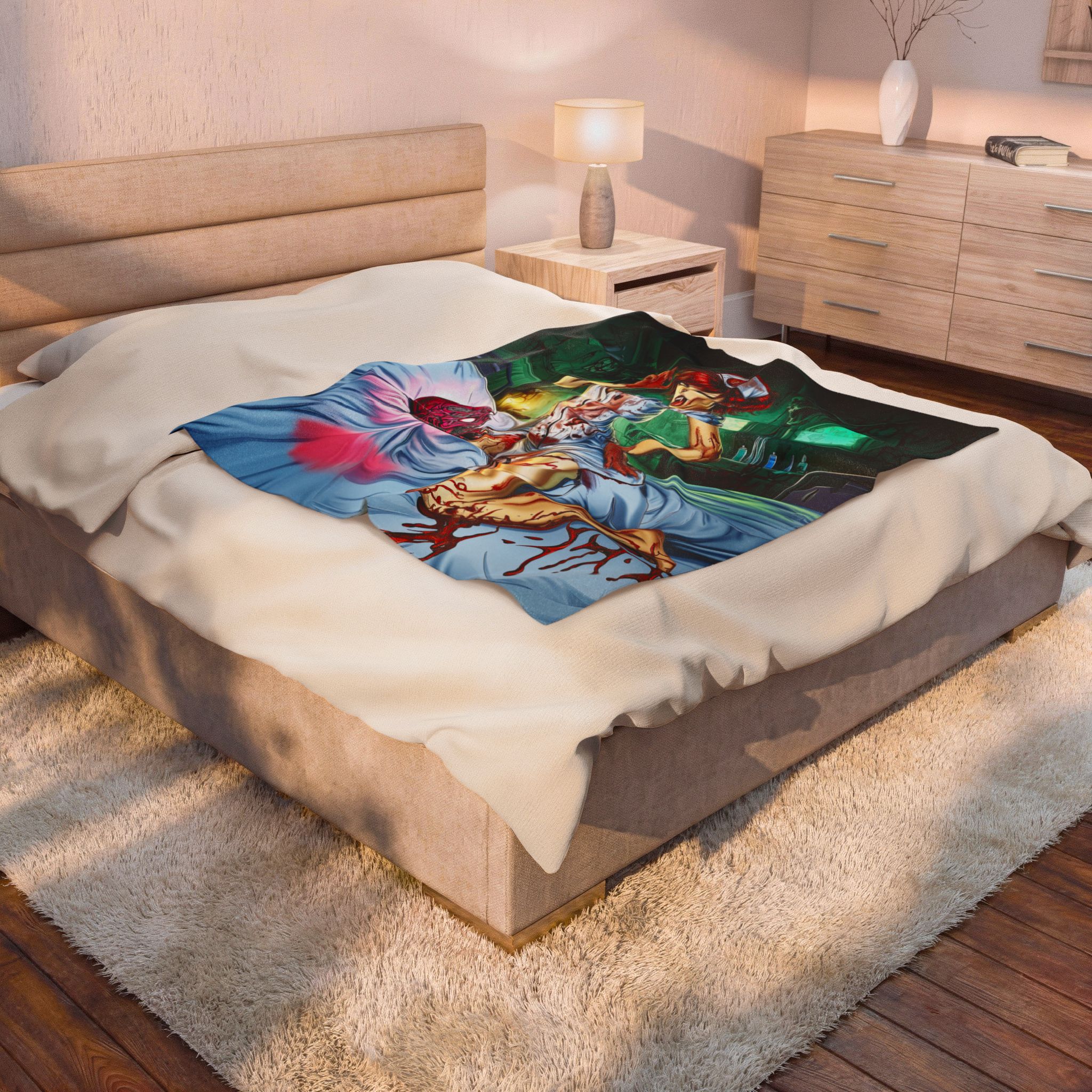 Undead Angels Zombie Nurse Abigail Reborn Style I-BZ Plush Blanket, Cozy Throw for Fall Decor - Image 4