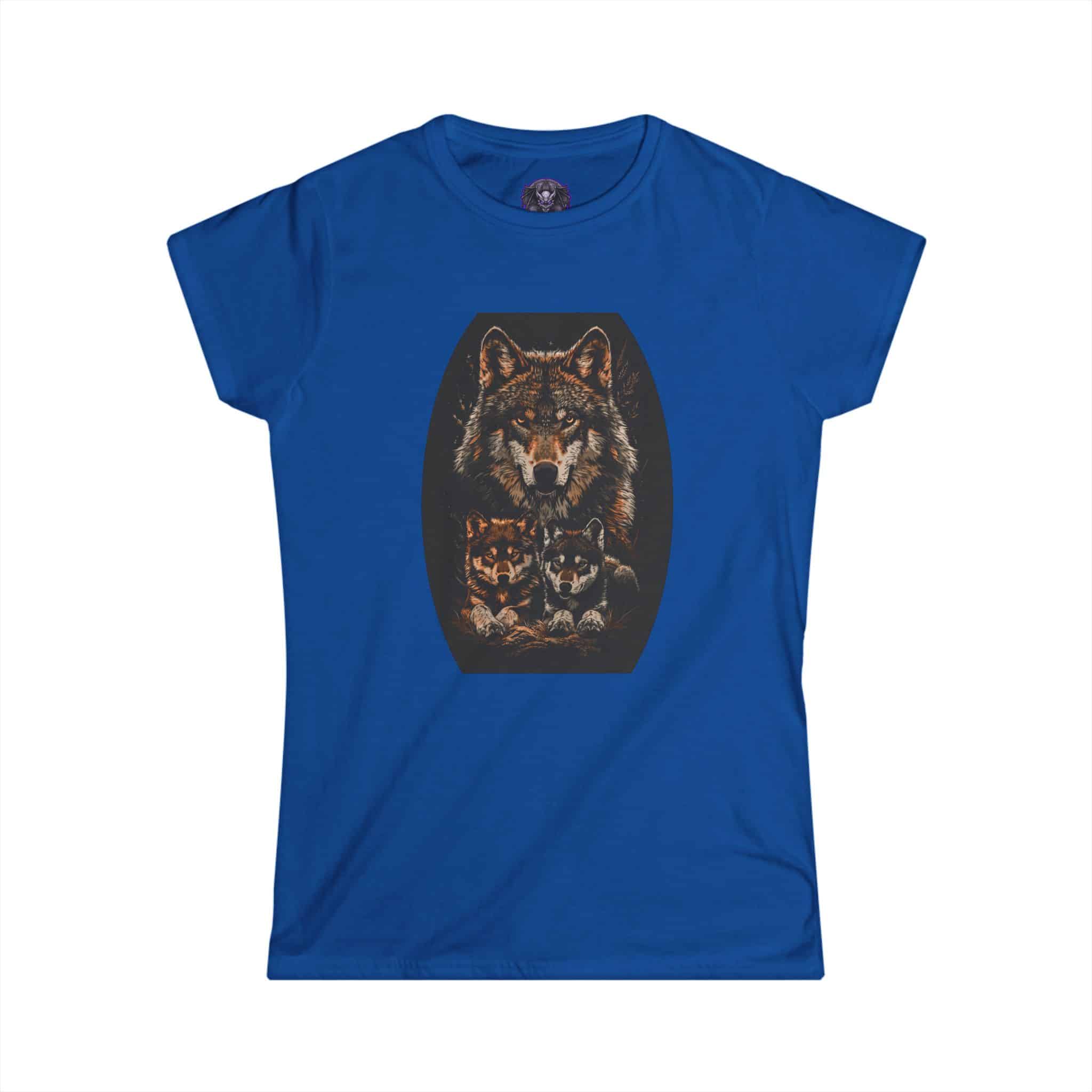 Mama Wolf & Cubs WD-M004 By Wyldesigns Women's Softstyle Tee - Image 28