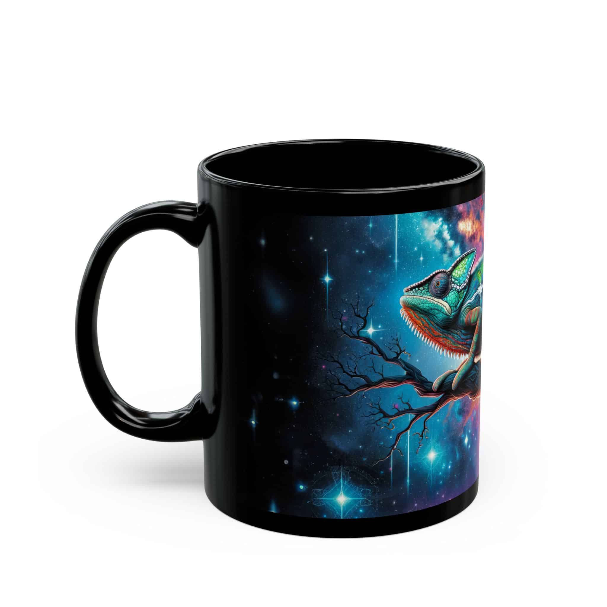 Cosmic Chameleon WD-D004 By Wyldesigns Black Mug (11oz, 15oz) - Image 3