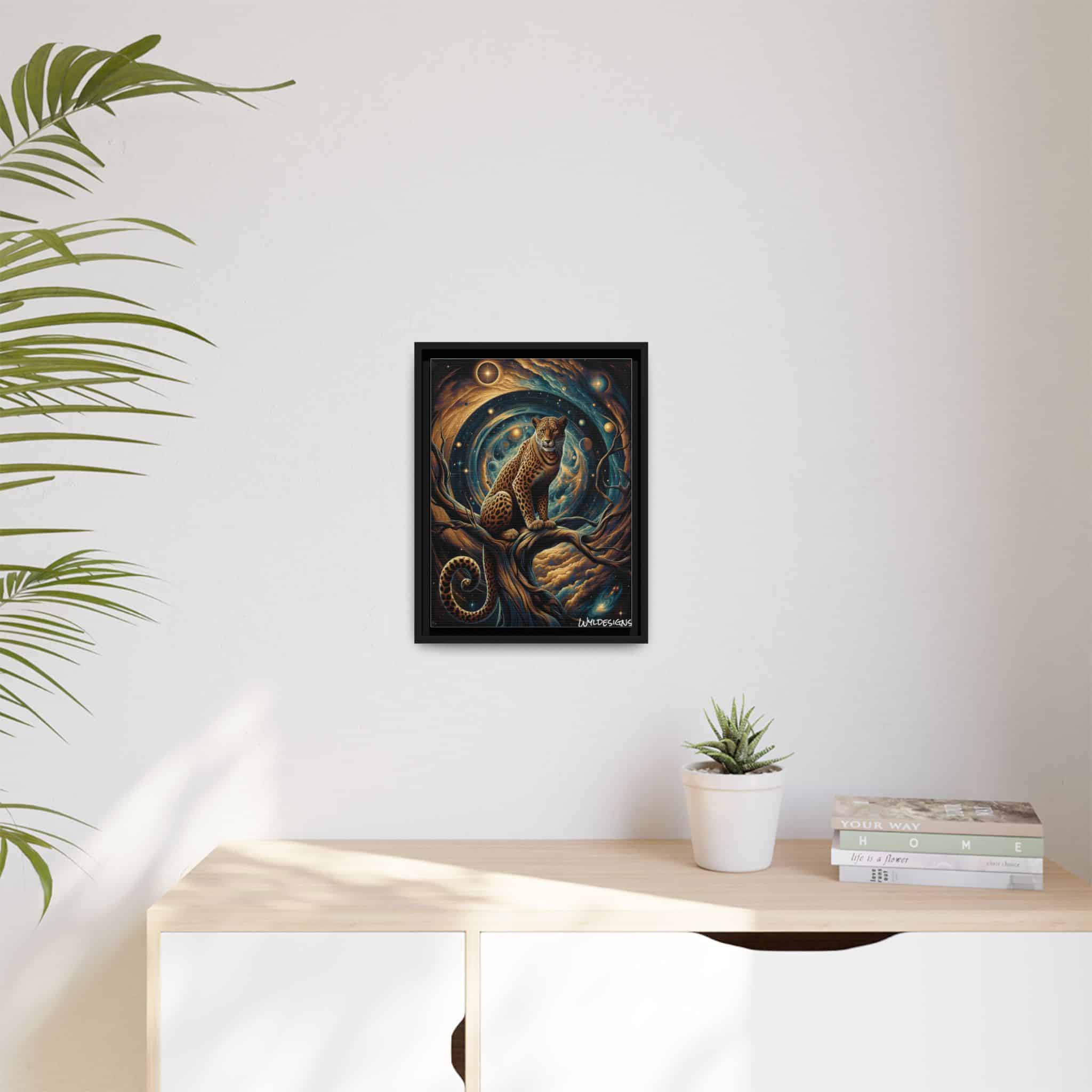 Cosmic Leopard WD-D013 By Wyldesigns Matte Canvas, Black Frame - Image 3