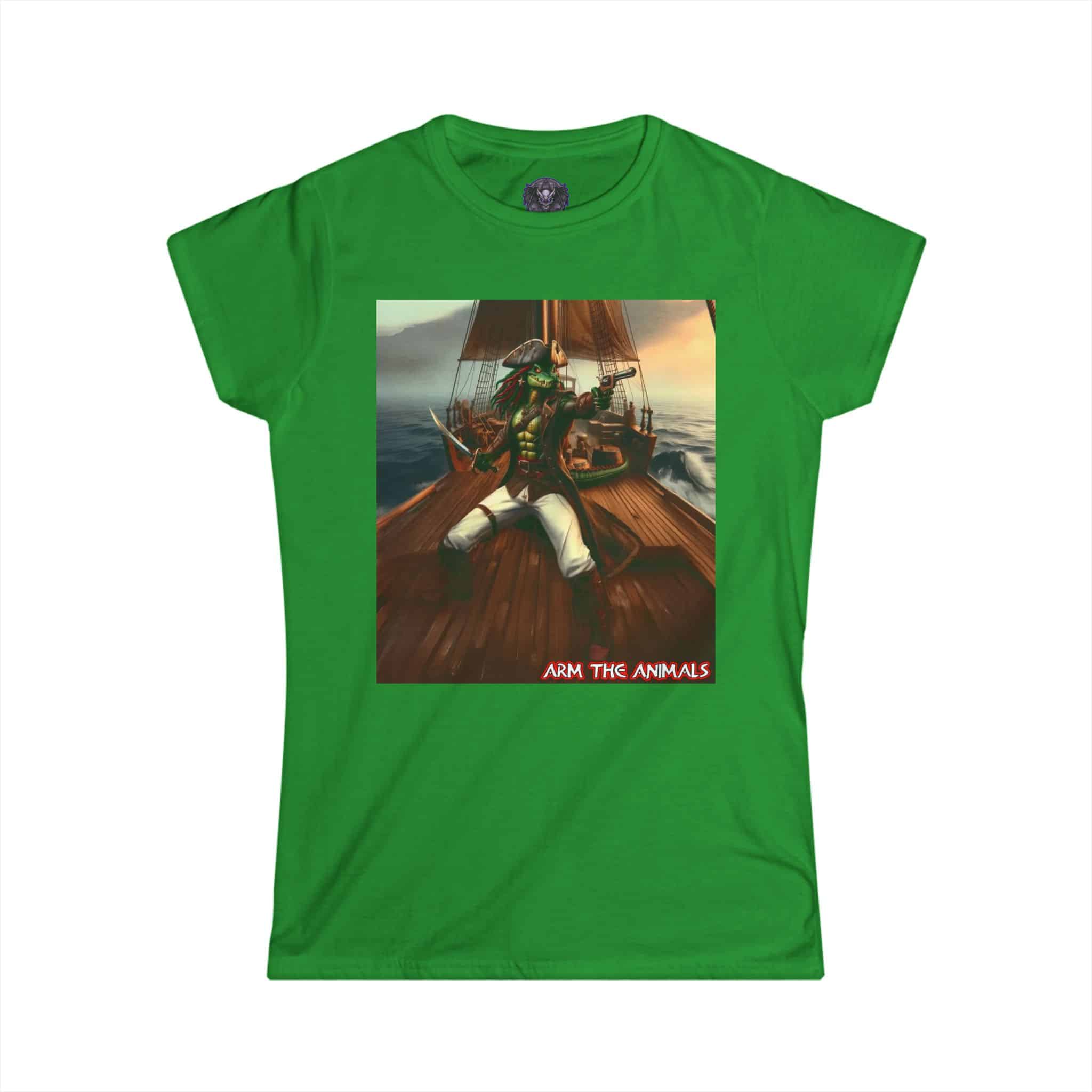 Arm The Animals: Pirate Gator #AA-D-PG002a Women's Softstyle Tee - Image 16