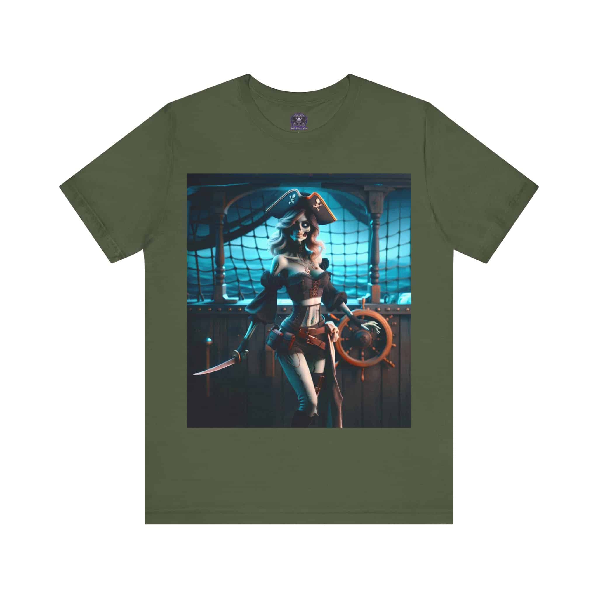 Undead Pirate Lass #ML-D-UP001 Unisex Jersey Short Sleeve Tee - Image 45