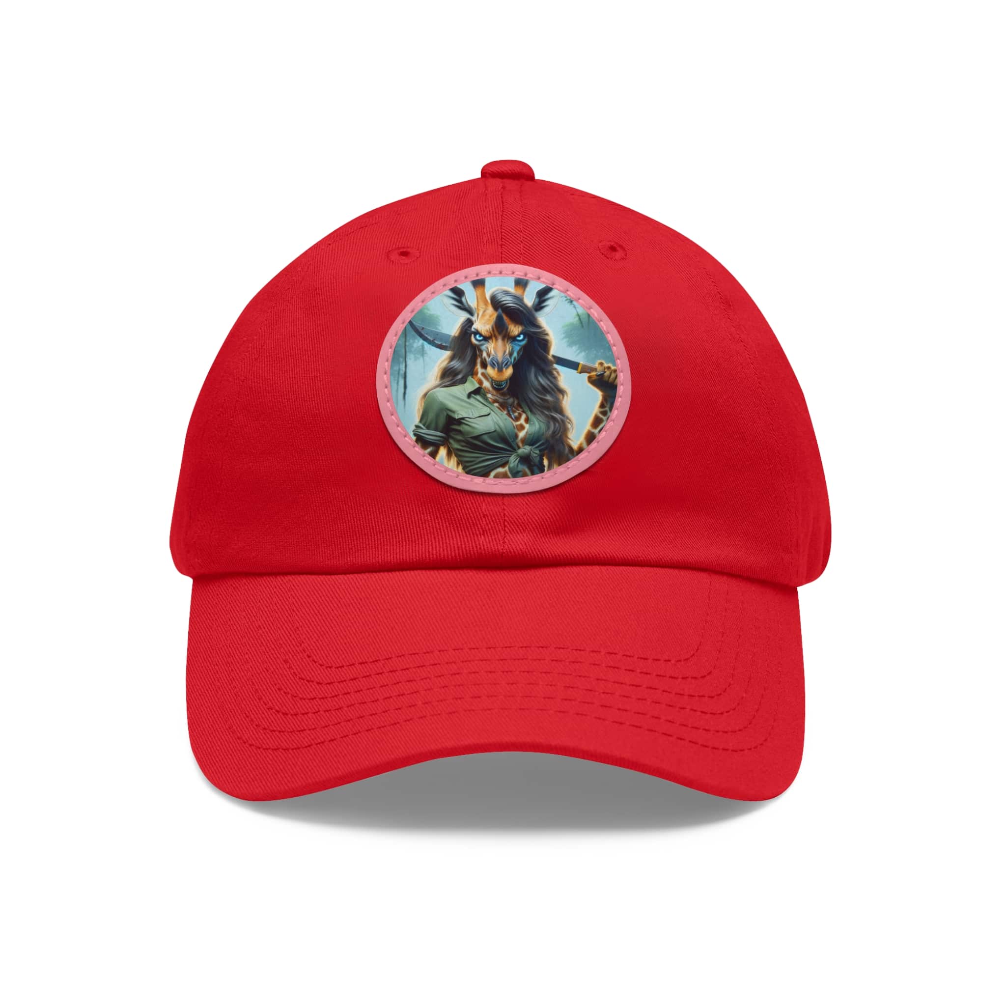 Arm The Animals: Hunter Giraffe Girl #AA-D-Gi001 Artistic Round Leather Patch Dad Hat - Stylish Casual Cap - Image 41