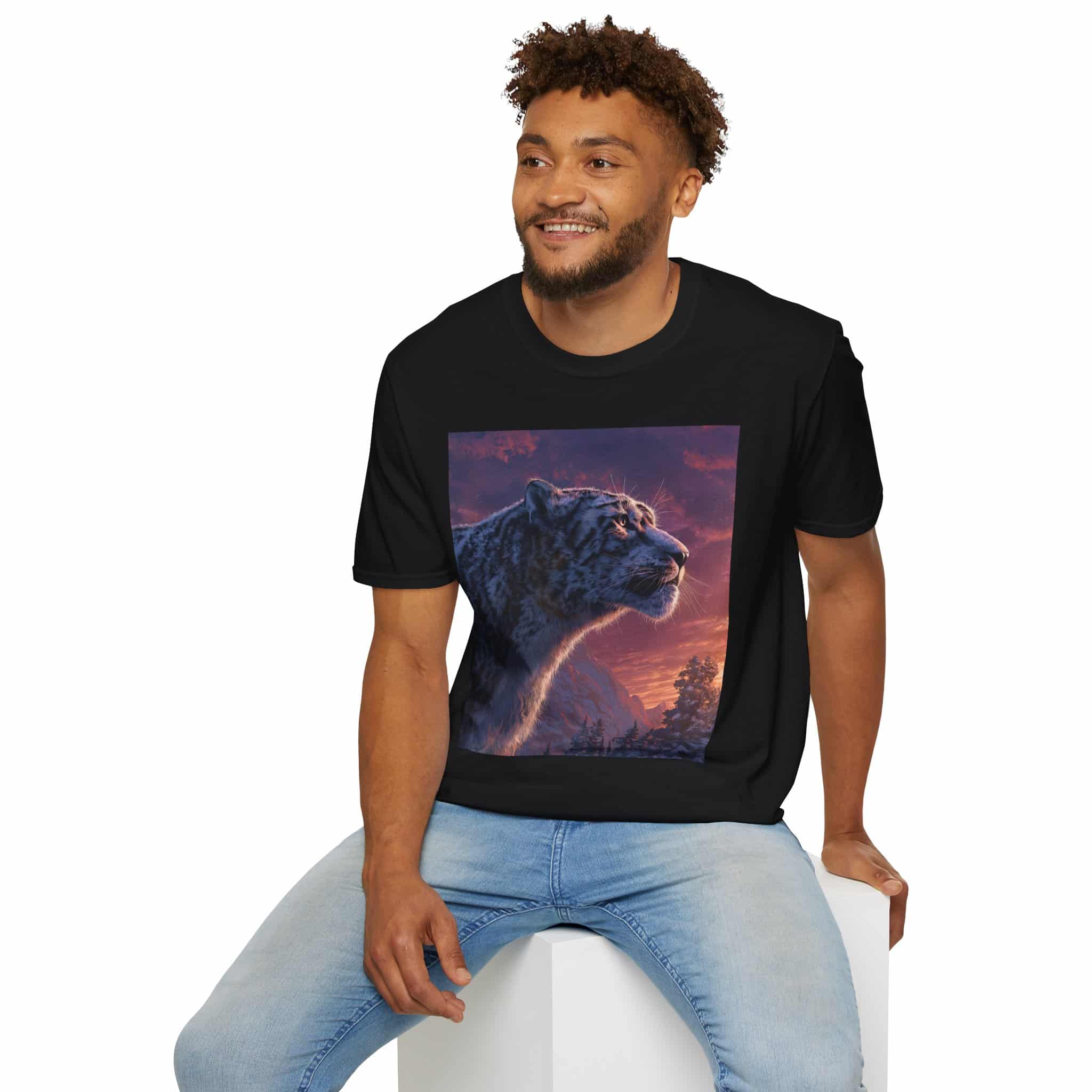 Snow Leopard IV Profile By Wyldesigns Unisex T-Shirt - Image 5