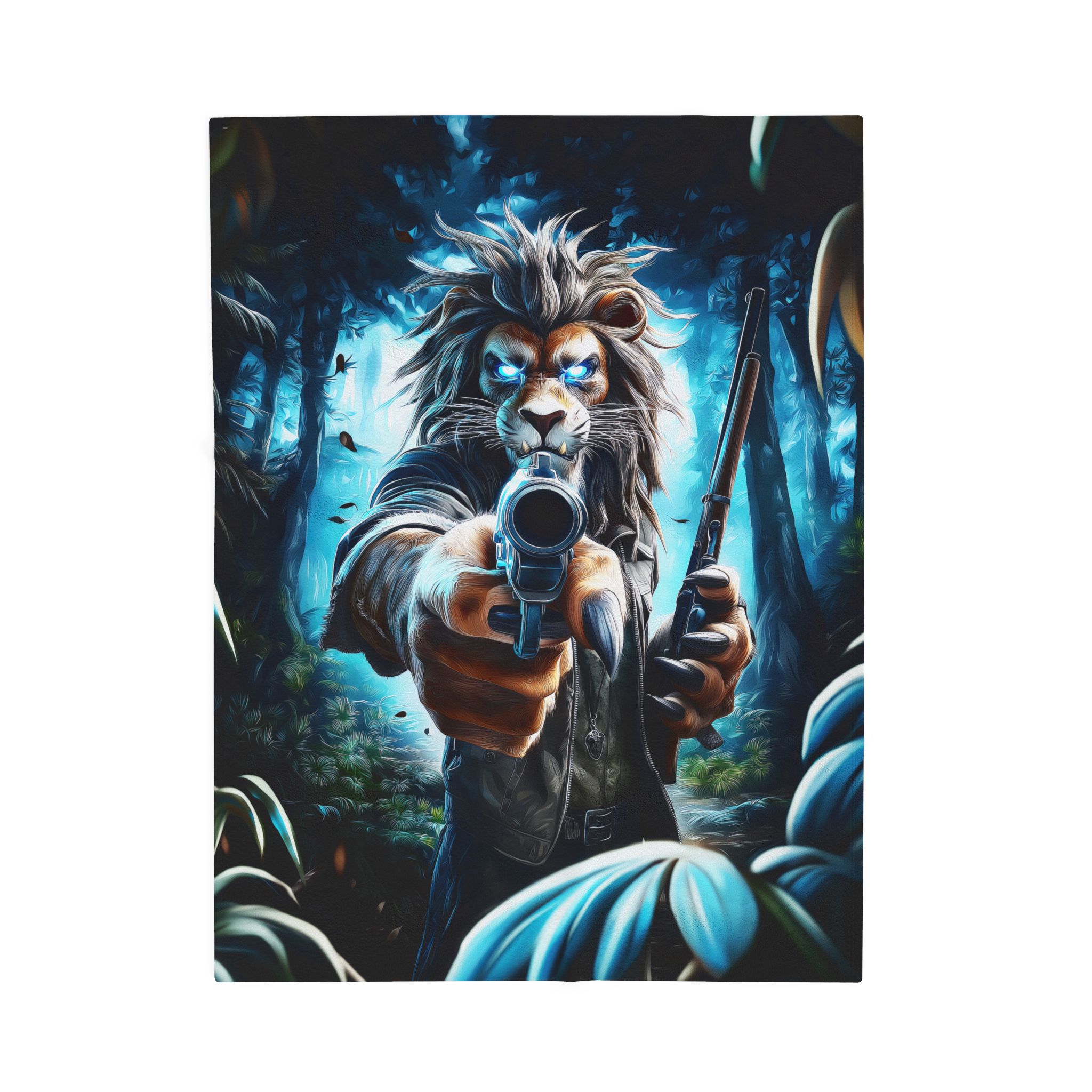 Arm The Animals: Hunter Lion #AA030 Plush Blanket, Cozy Throw for Fall Decor, - Image 17