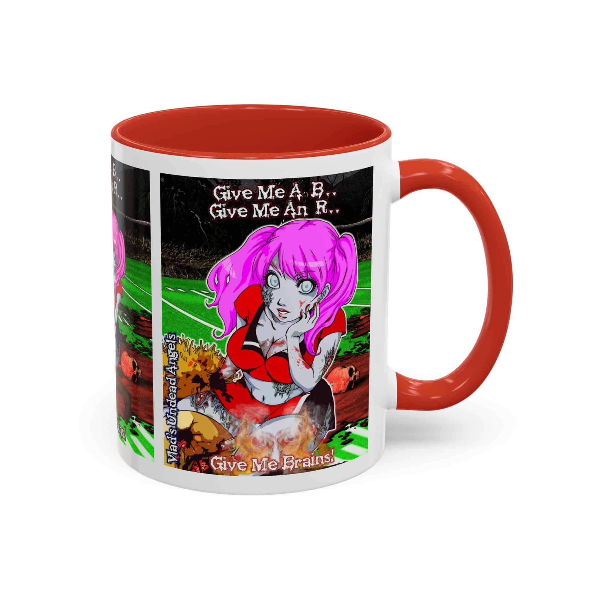 Buffy Undead Angel Zombie Cheerleader C1 PH – Classic Art w/Text Accent Coffee Mug (11, 15oz)