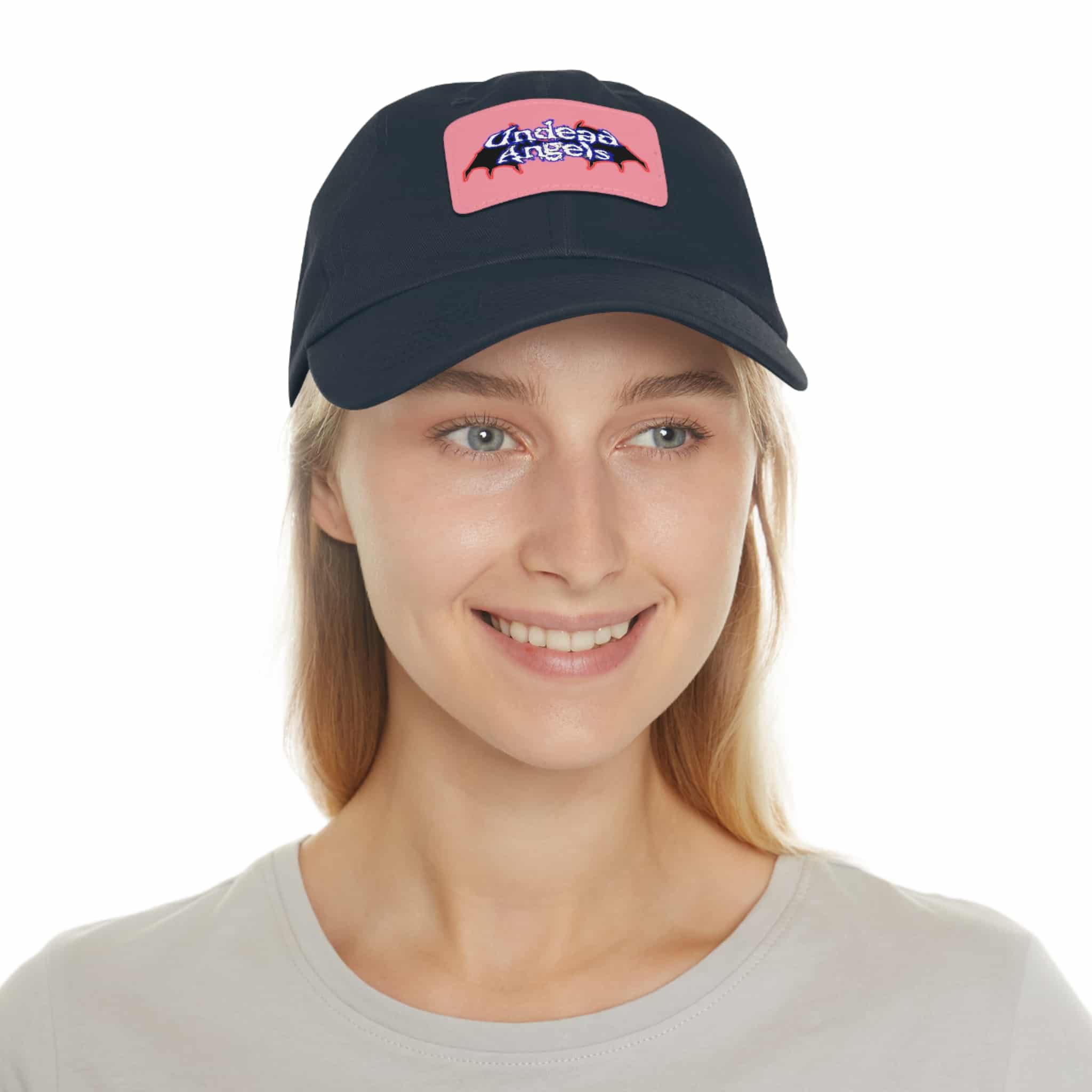 Undead Angels Logo Leather Patch Dad Hat - Casual Style for Music Lovers - Image 89