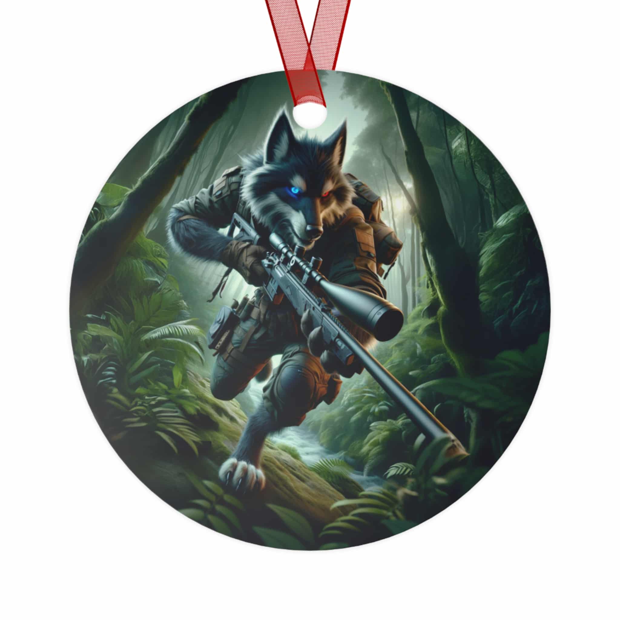 Arm The Animals: Commando Wolf #AA-D-W001 Metal Ornaments