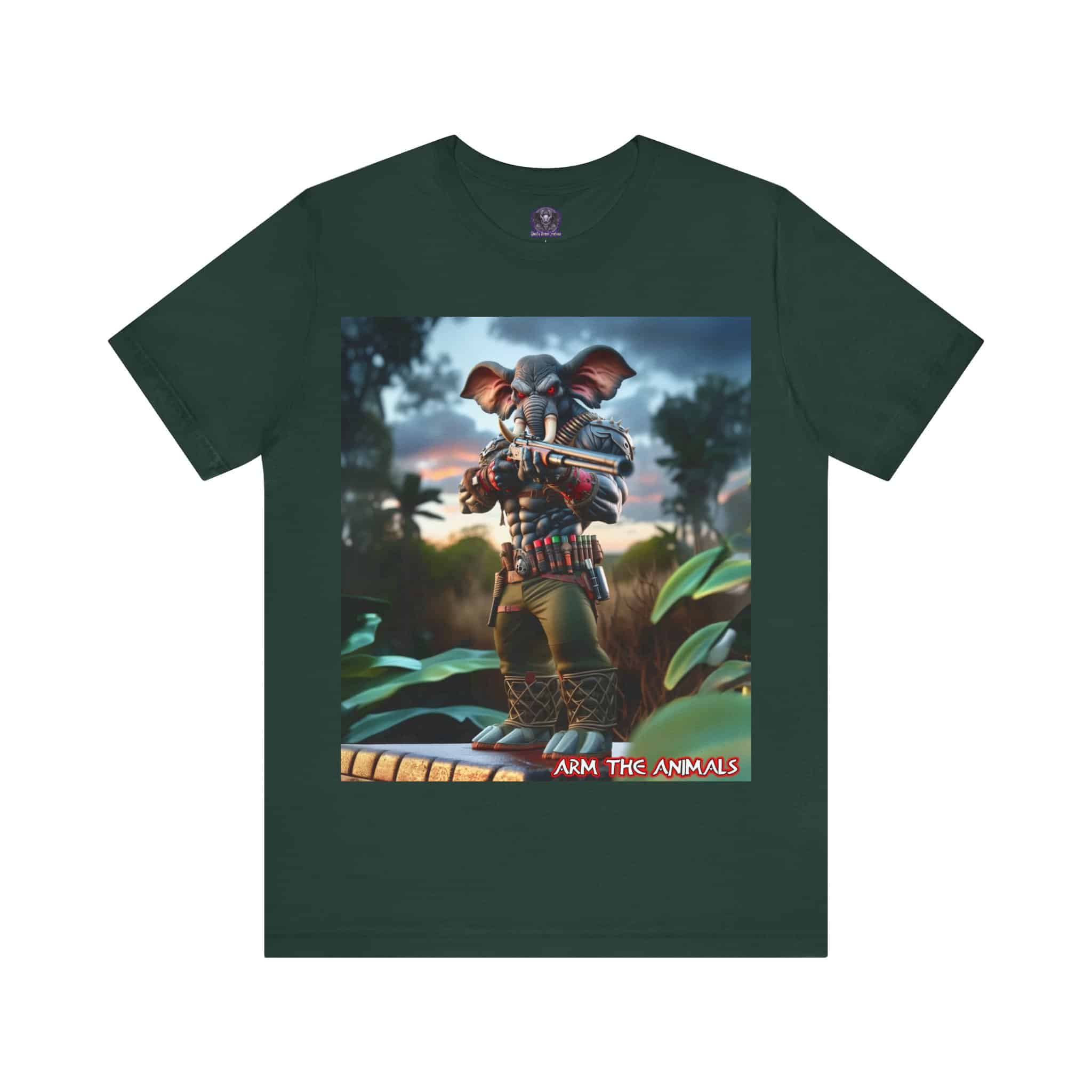 Arm The Animals: Bounty Hunter Elephant #AA-D-El002 Unisex Jersey Short Sleeve Tee - Image 49