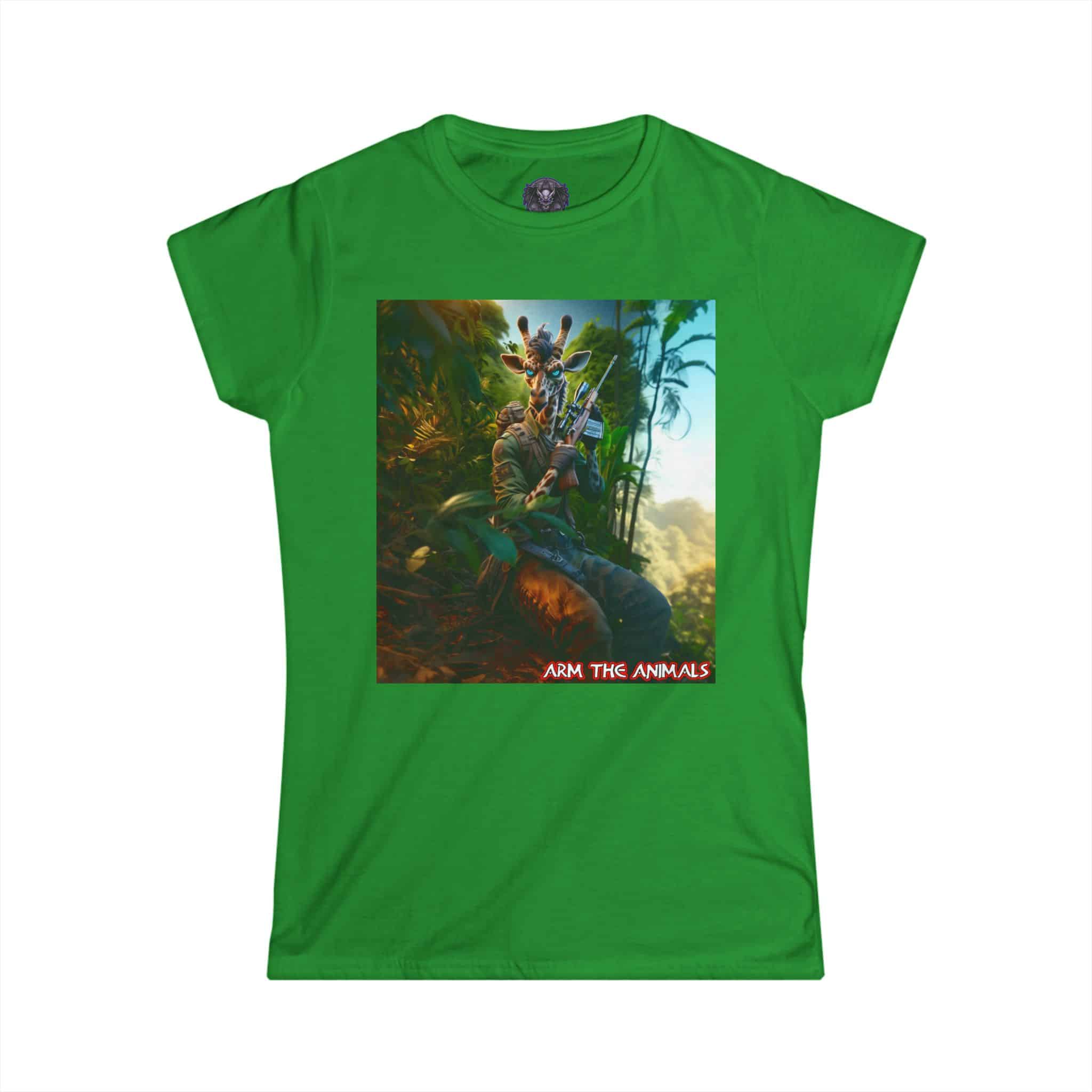 Arm The Animals: Hunter Giraffe #AA-D-Gi002 Women's Softstyle Tee - Image 16