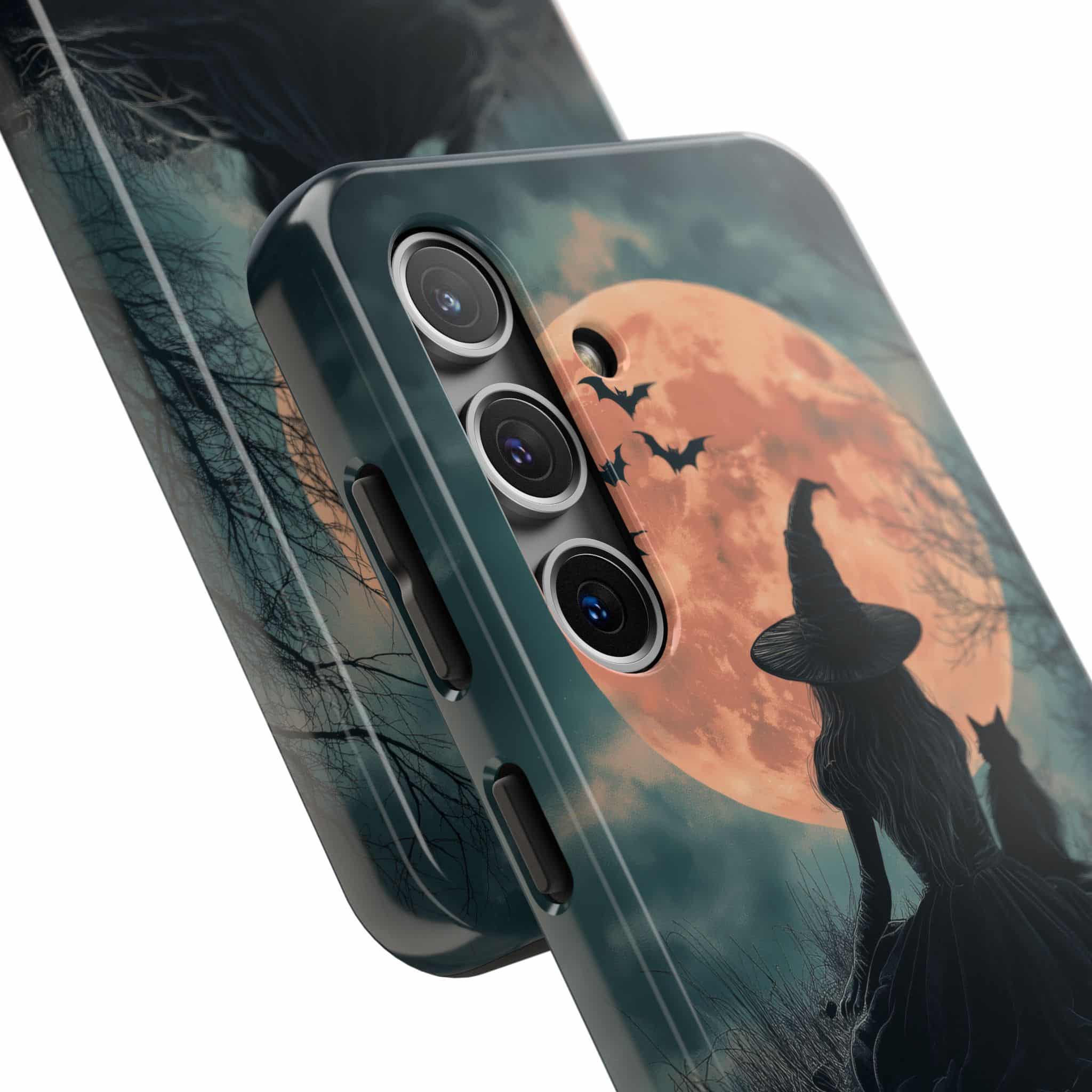 Witch With Black Cat By Moonlight #MJ-W004 Samsung S21, S22, S23, & S24 Tough Phone Cases - Image 2