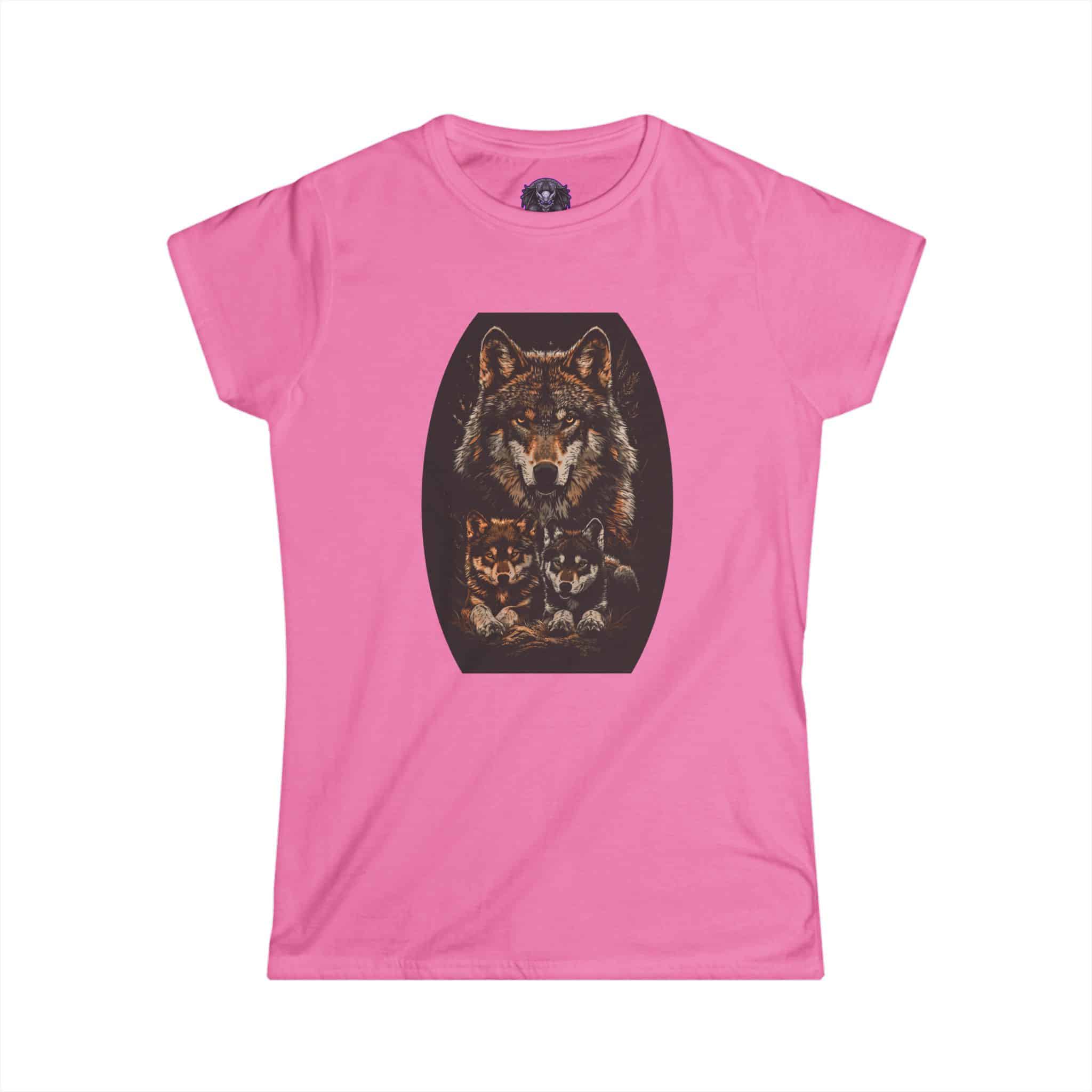 Mama Wolf & Cubs WD-M004 By Wyldesigns Women's Softstyle Tee - Image 37