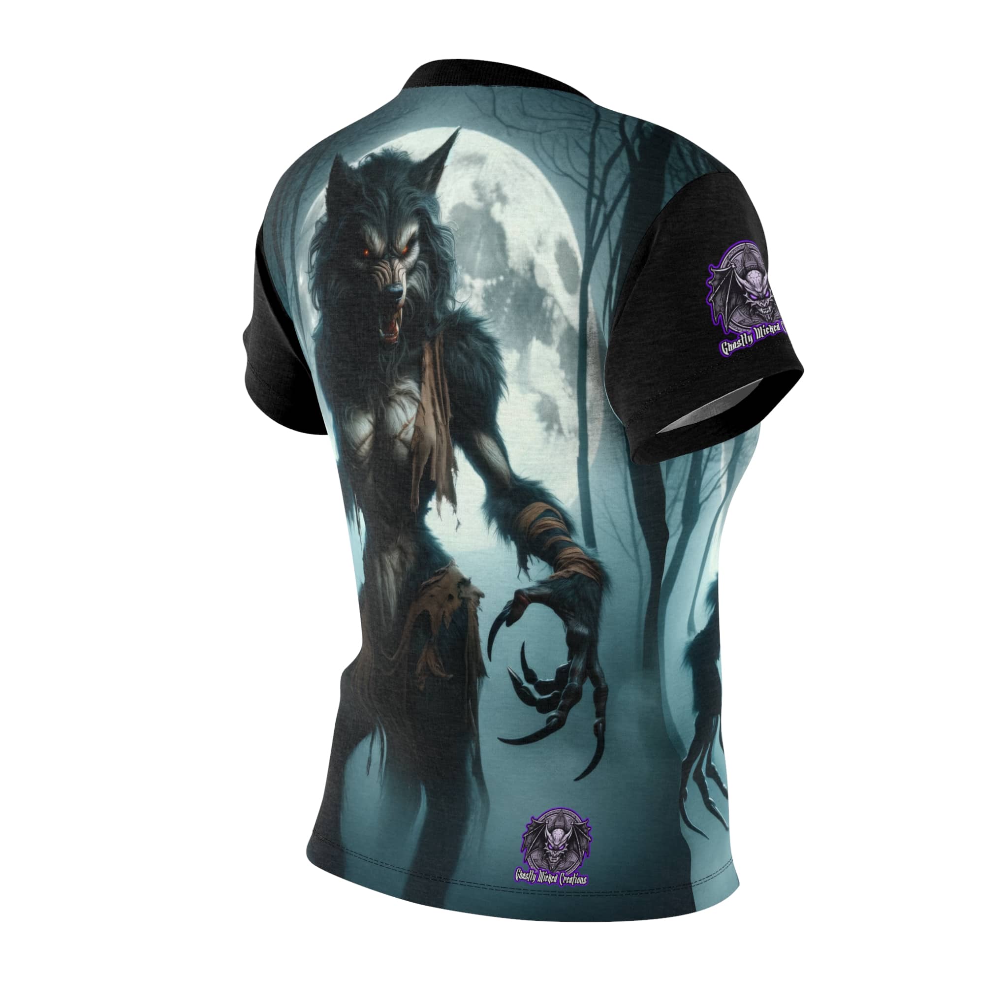 She-Werewolf Full Moon #ML-D-WW01 Women's Cut & Sew Tee (AOP) - Image 4