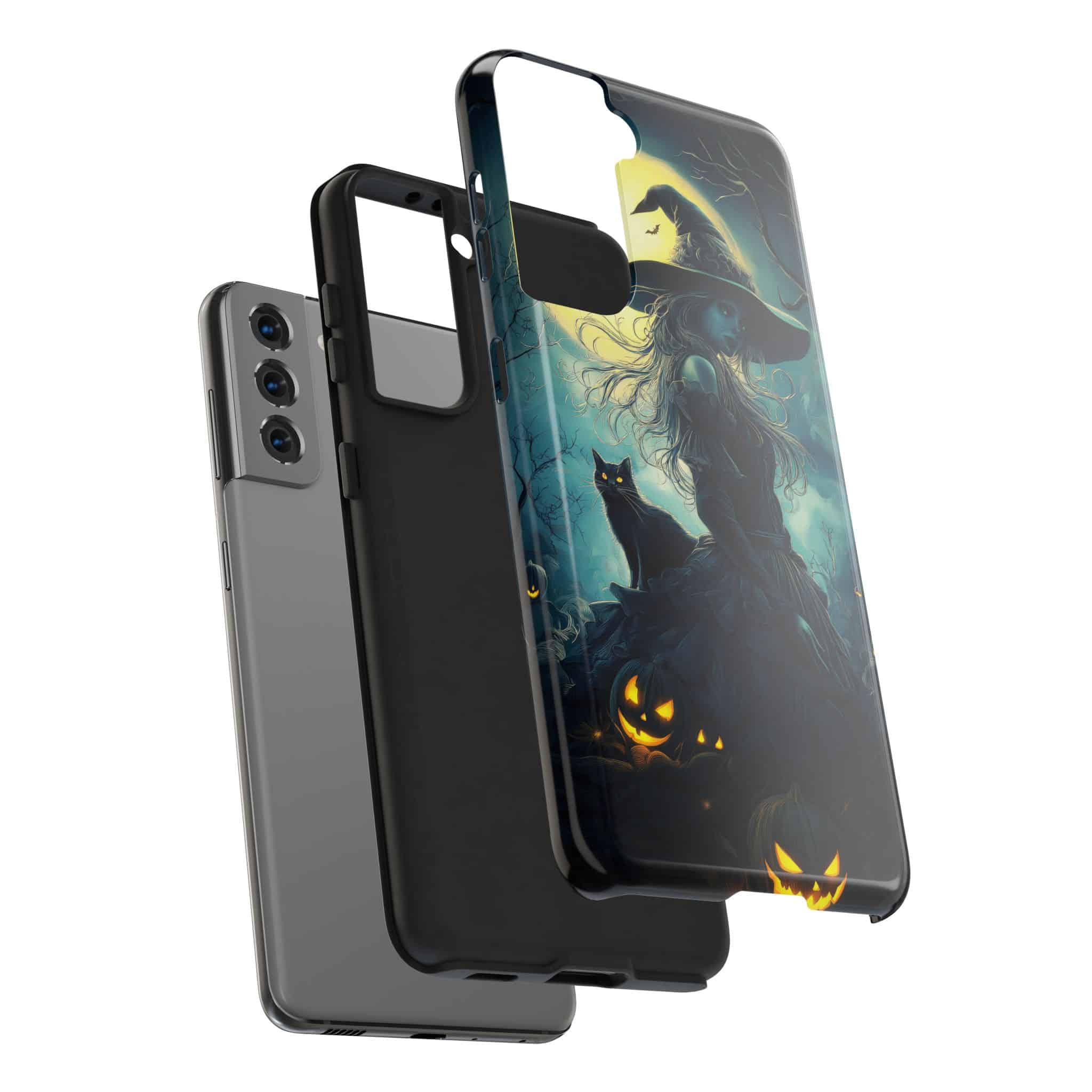 Witch With Black Cat By Moonlight #MJ-W001 Samsung S21, S22, S23, & S24 Tough Phone Cases - Image 16