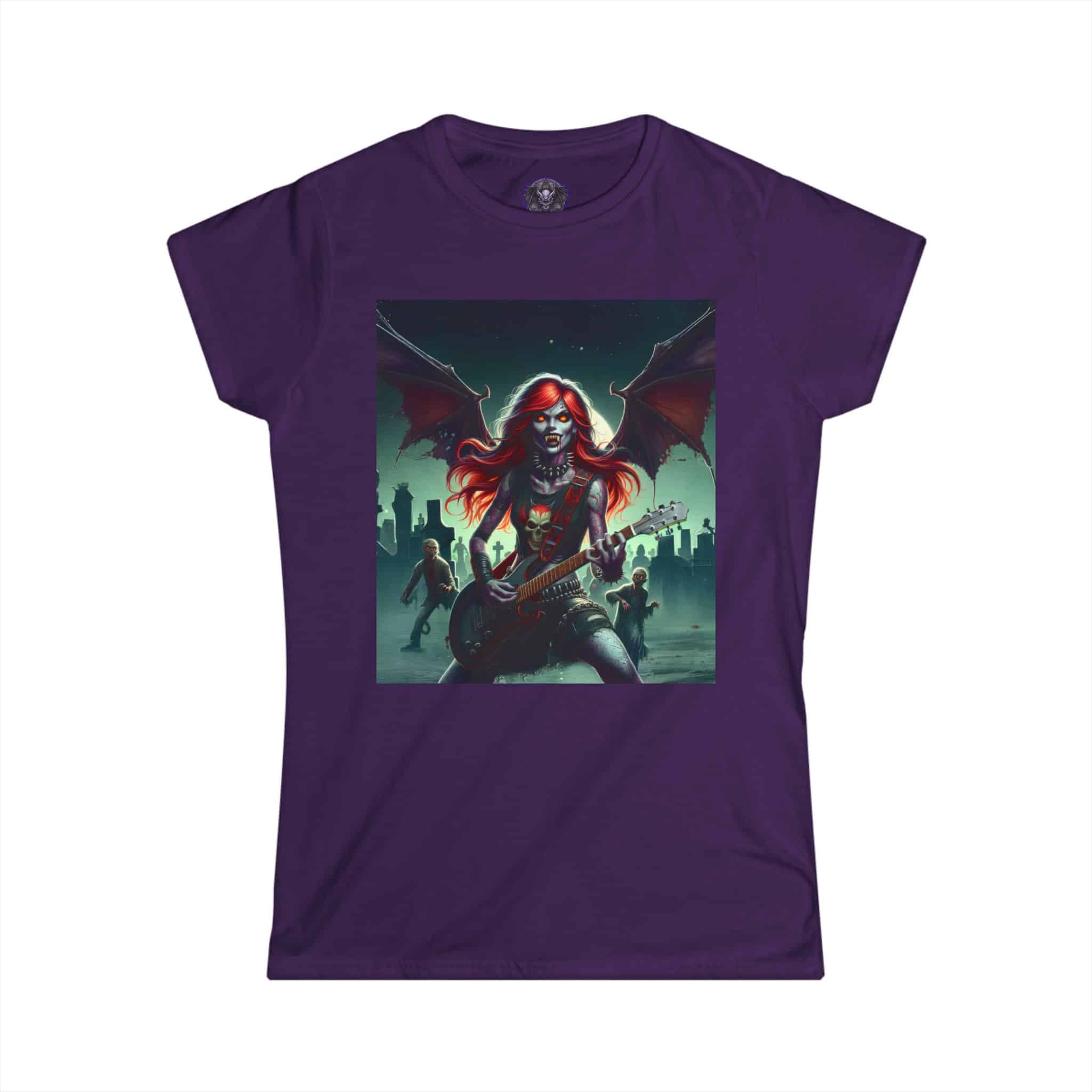 Monster Mosh Undead Angels Guitarist MM-D-UA-C01 Women's Softstyle Tee - Image 14