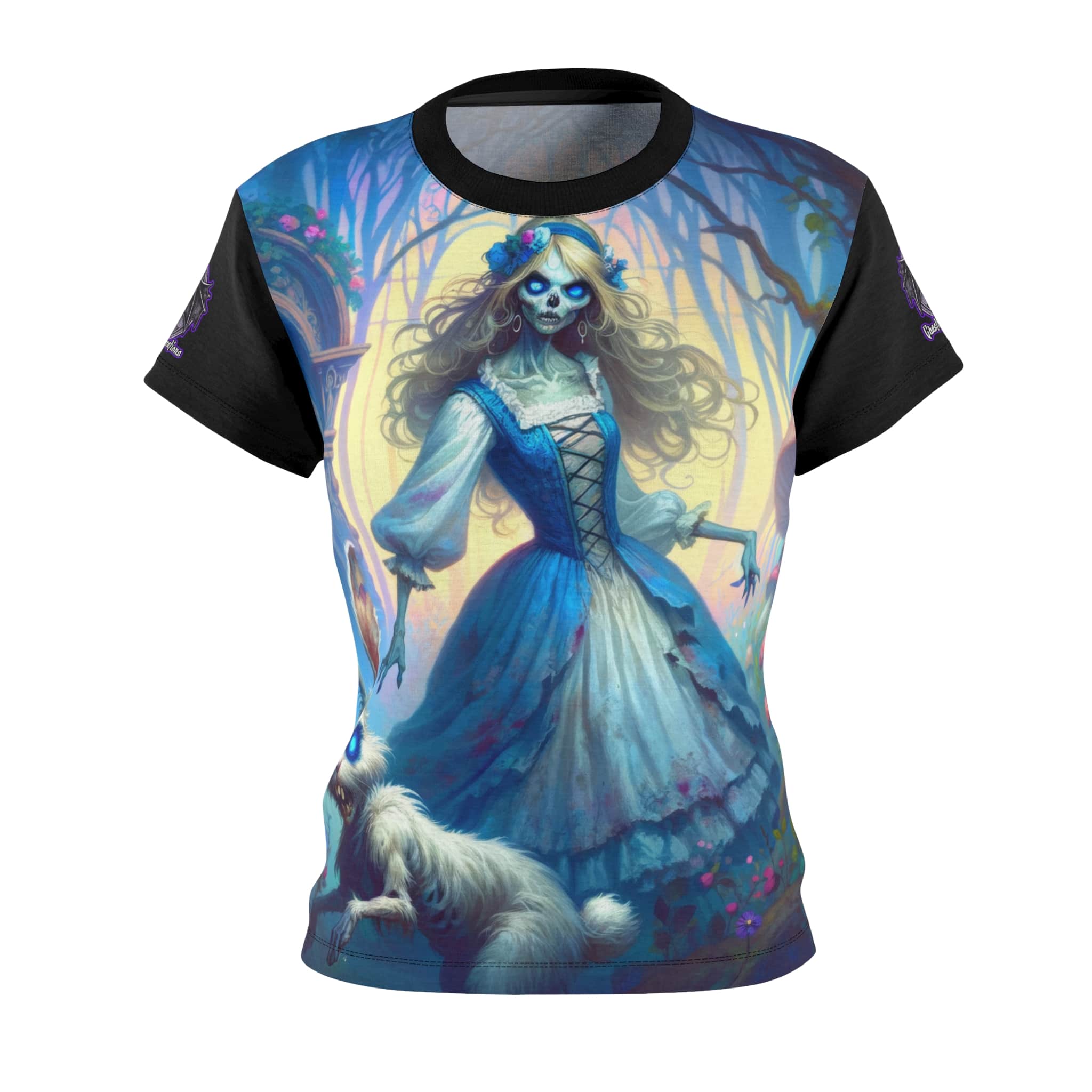 Undead Alice & White Rabbit Zombie #WT-D-A04 Women's Cut & Sew Tee (AOP) - Image 2
