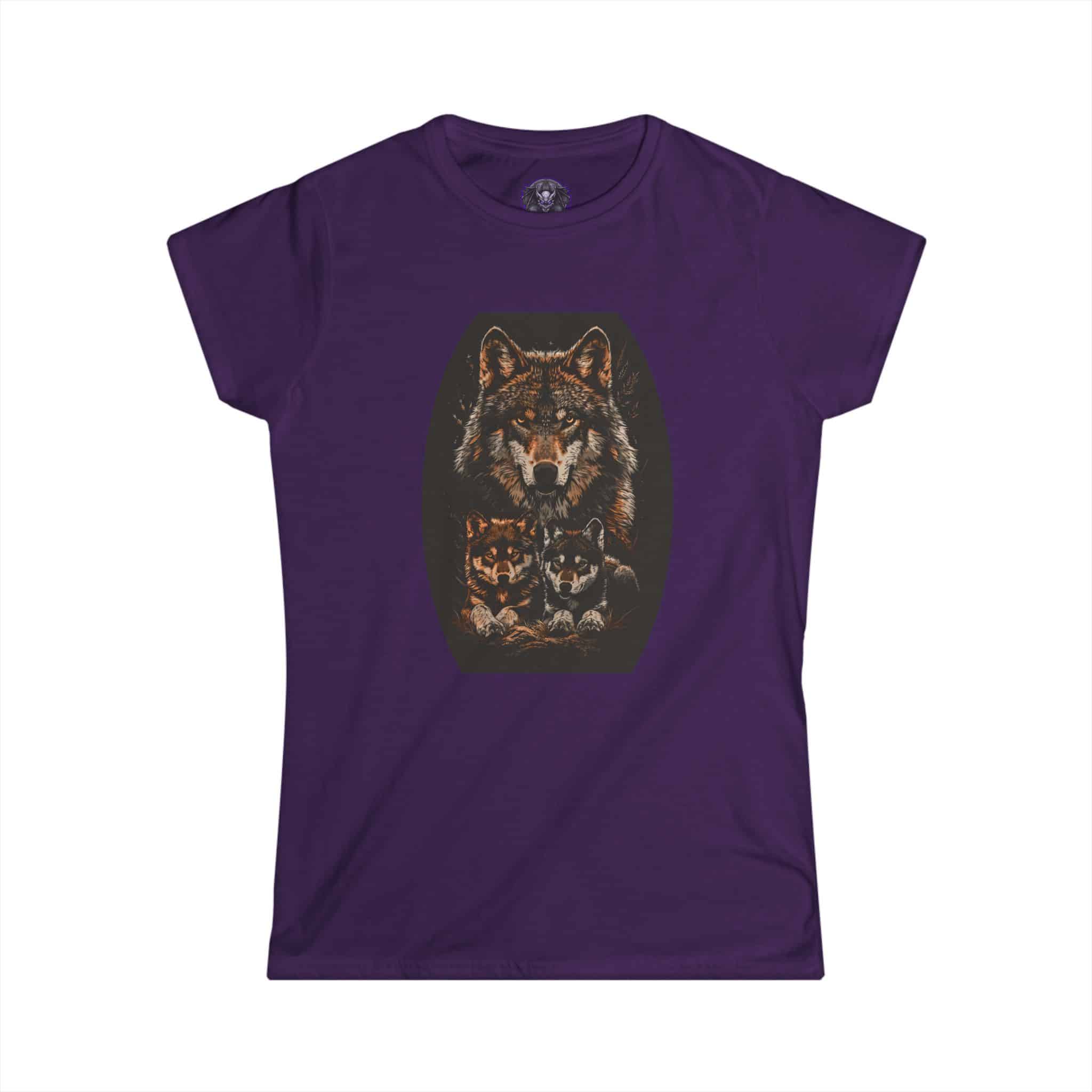 Mama Wolf & Cubs WD-M004 By Wyldesigns Women's Softstyle Tee - Image 34
