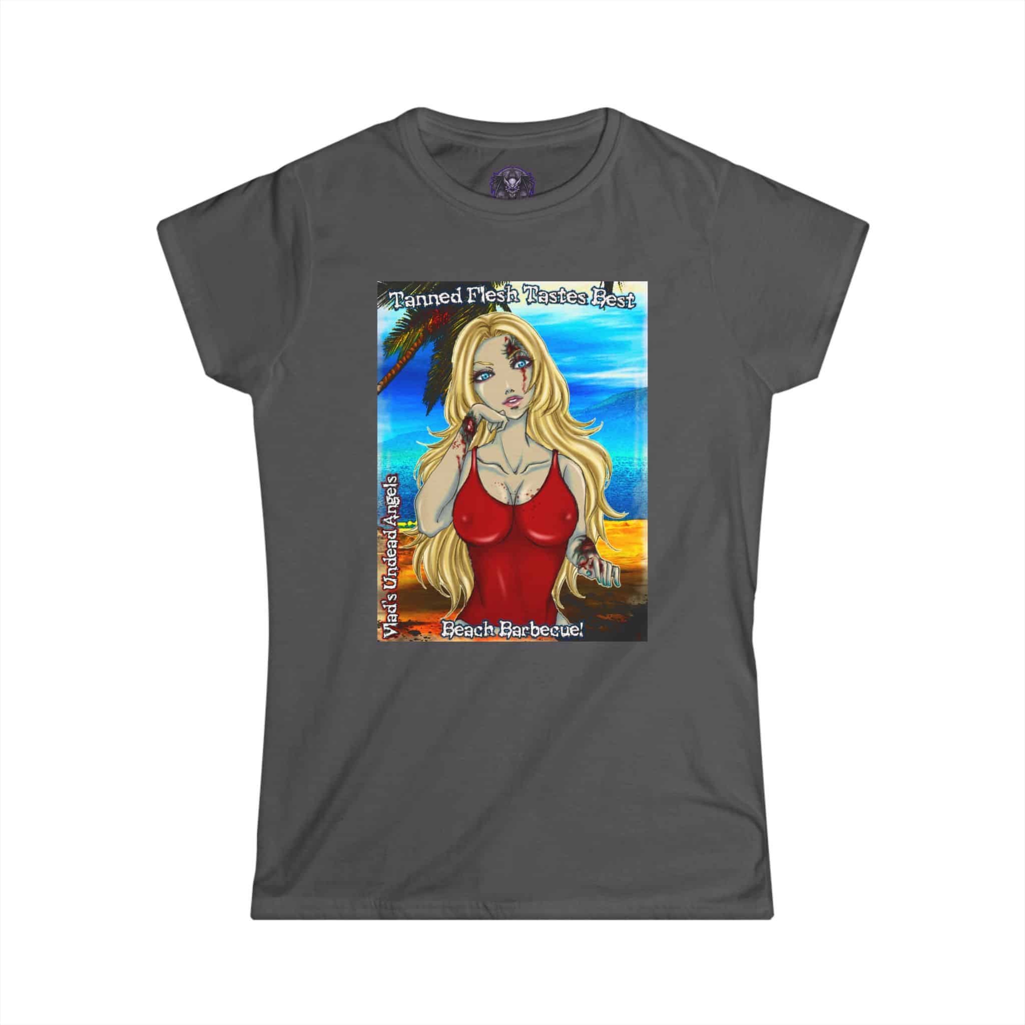 Shay Undead Angel Zombie Lifeguard - Classic Art w/Text C1 Re-Issue Women's Softstyle Tee - Image 34