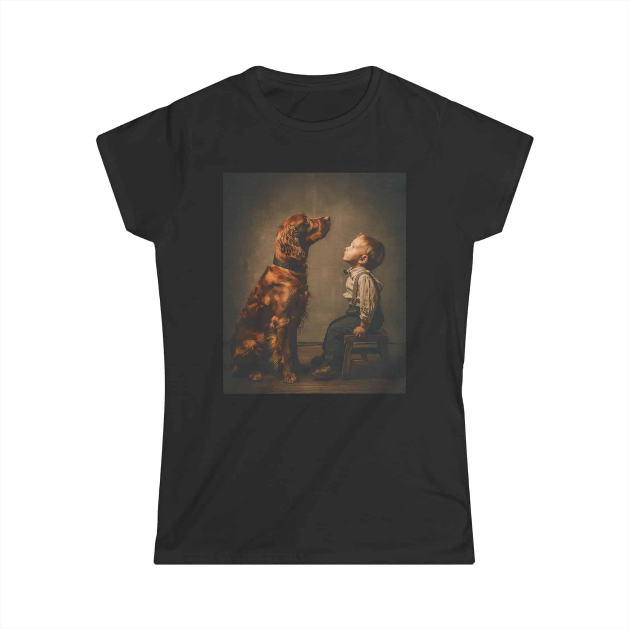 T‑Shirt — Vintage Portrait of Boy and Dog Graphic Tee - Image 7