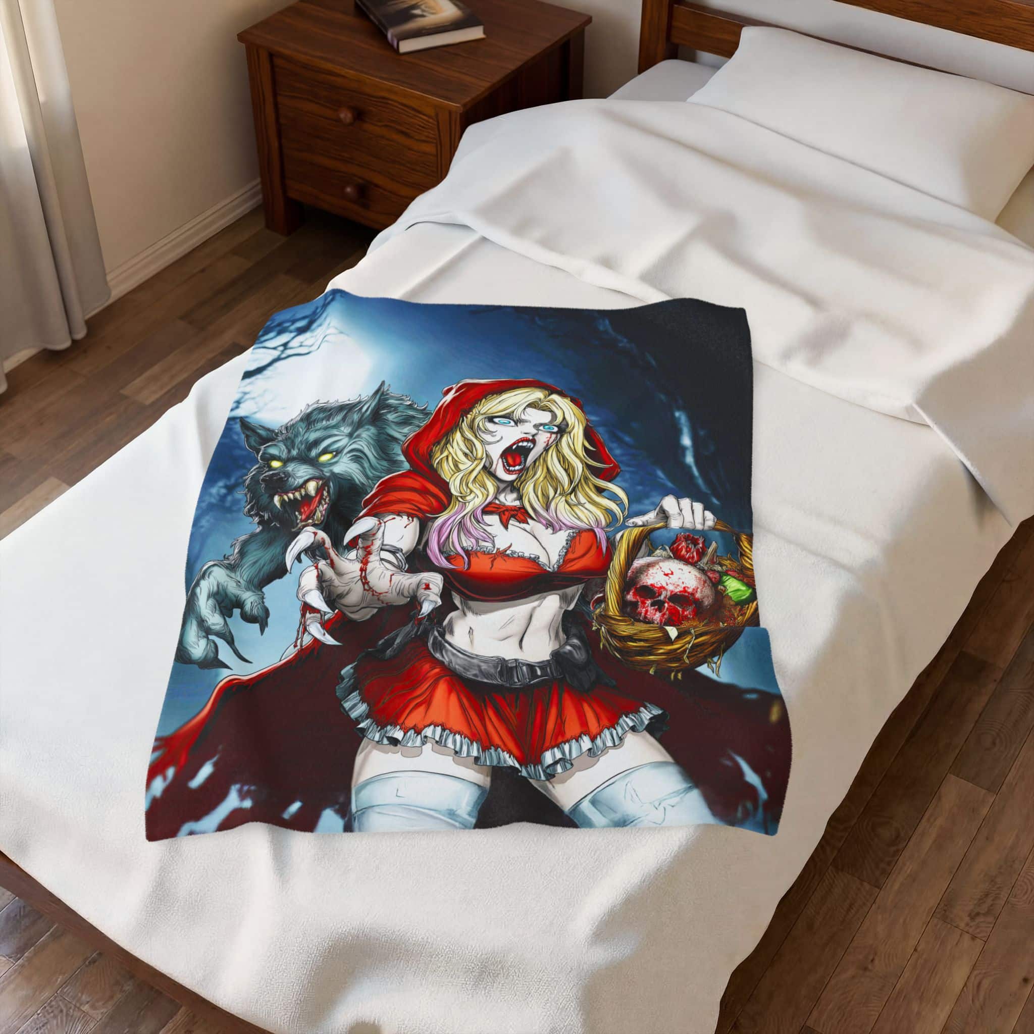 Vampire Red Riding Hood By Ghastly Wicked Tales 2025-01 Plush Blanket, Cozy Throw for Fall Decor, Fairy Tales - Image 11