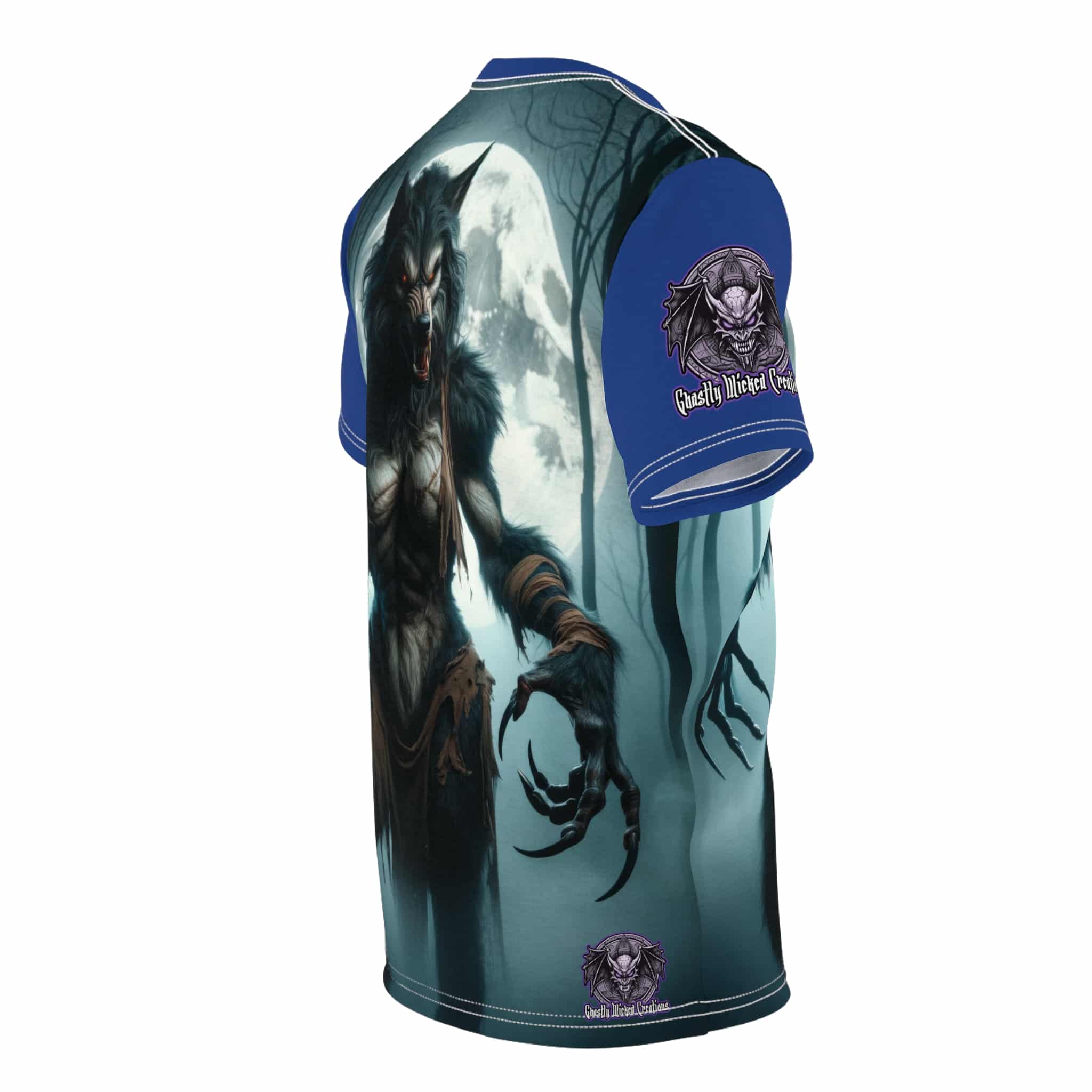 She-Werewolf Full Moon #ML-D-WW01 Unisex Cut & Sew Tee (AOP) - Image 8